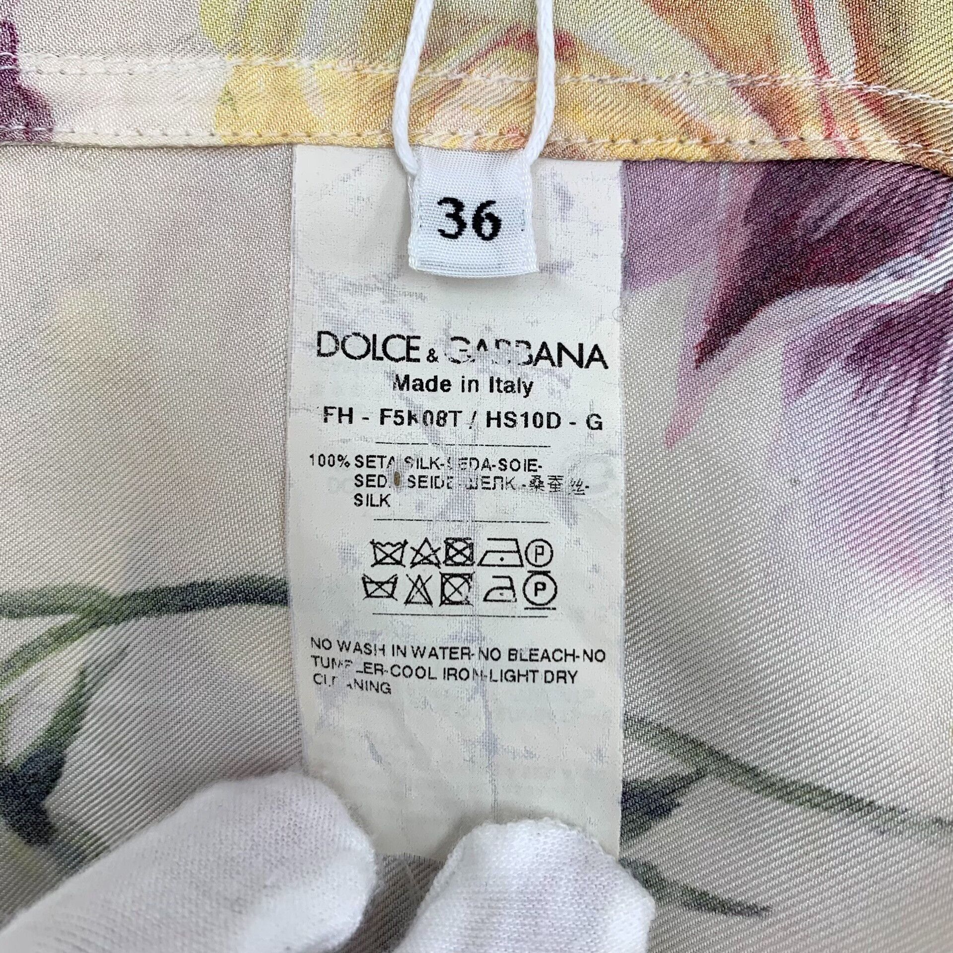 Dolce & Gabbana Dolce Gabbana Floral Print Silk Short-Sleeve Shirt Size XS / US 0-2 / IT 36-38 - 6 Thumbnail