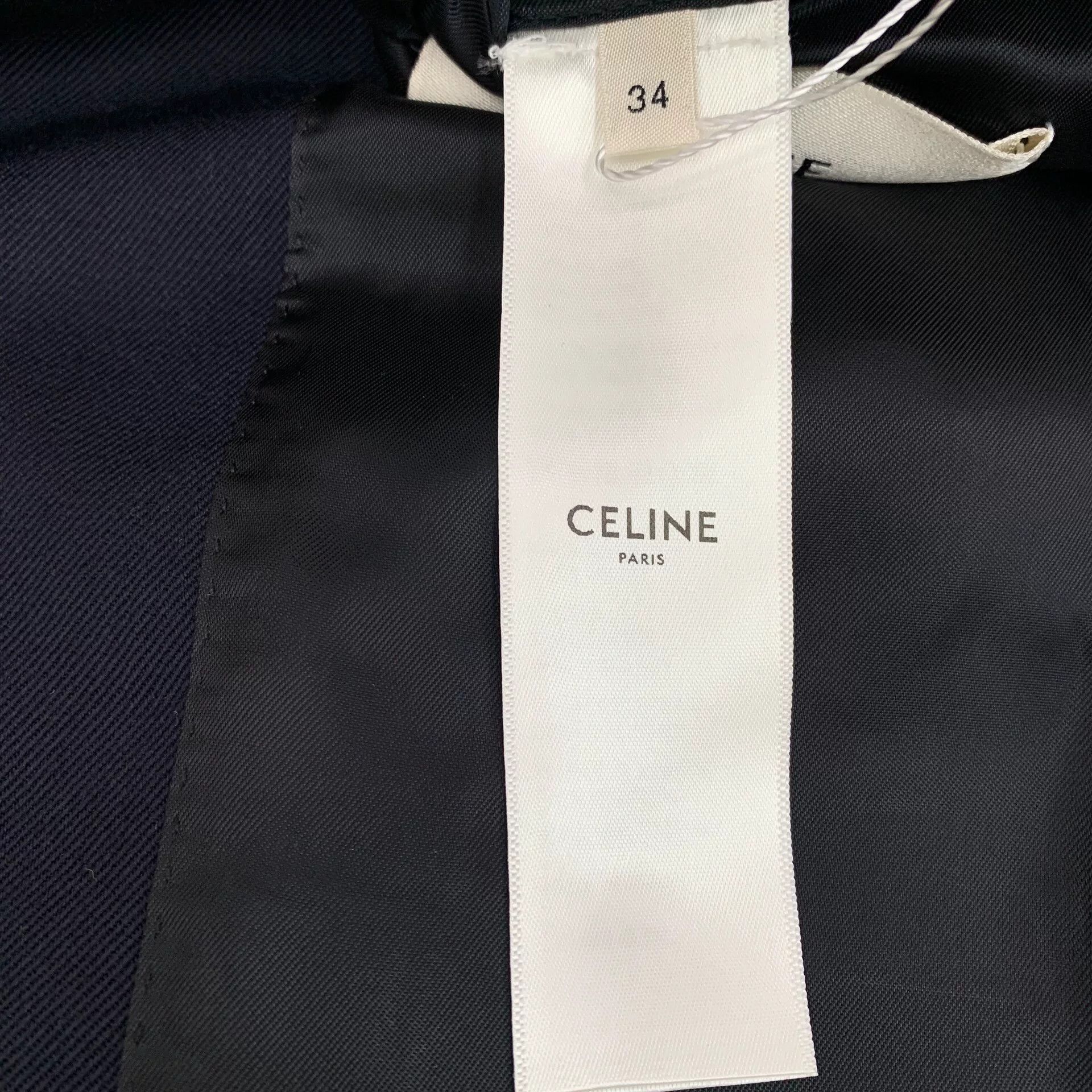 Celine Celine Dark Blue Wool Lapel Blazer Size XXS / US 00 / IT 34 - 7 Thumbnail