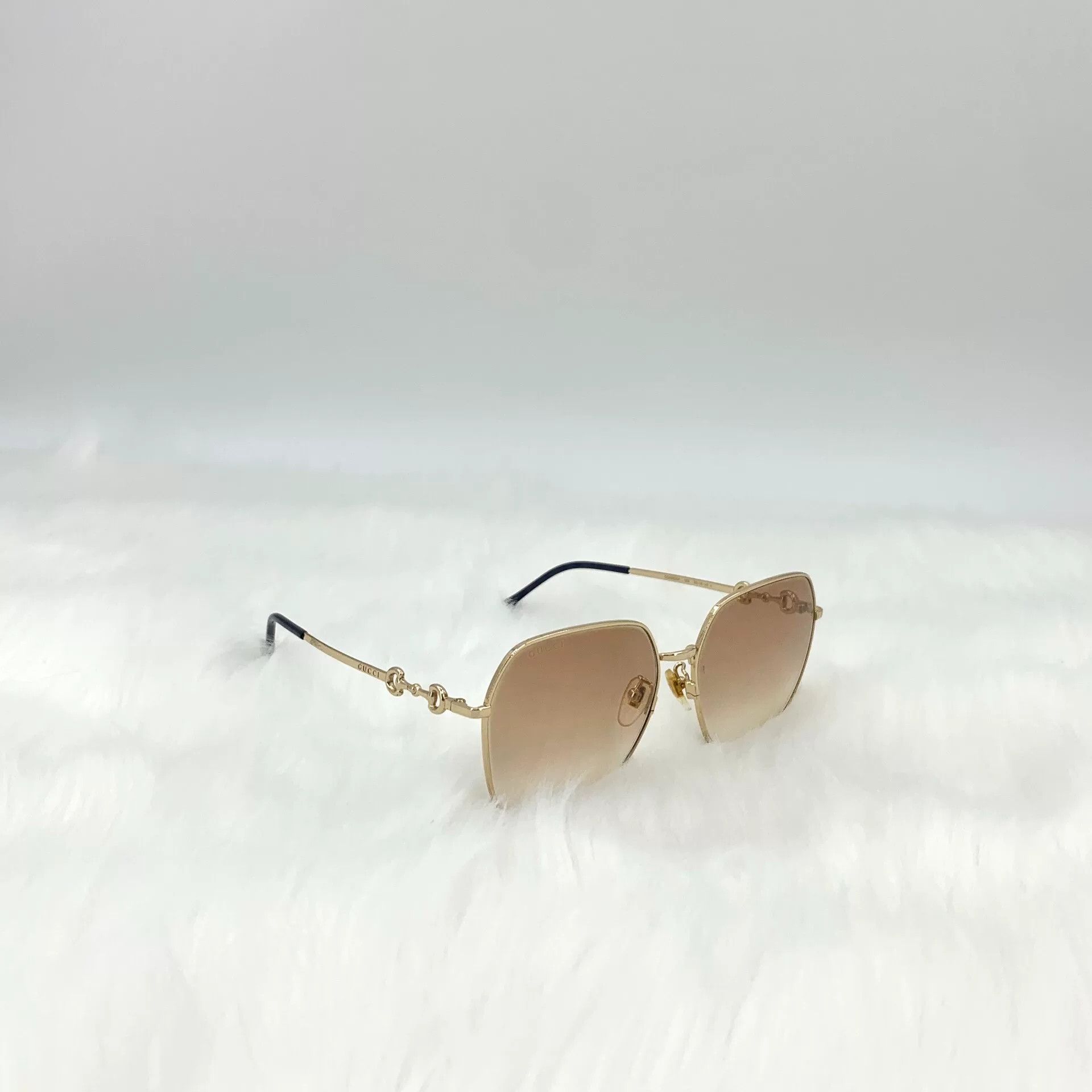Gucci Gucci Gradient Brown Square Horsebit Sunglasses Size ONE SIZE - 2 Thumbnail