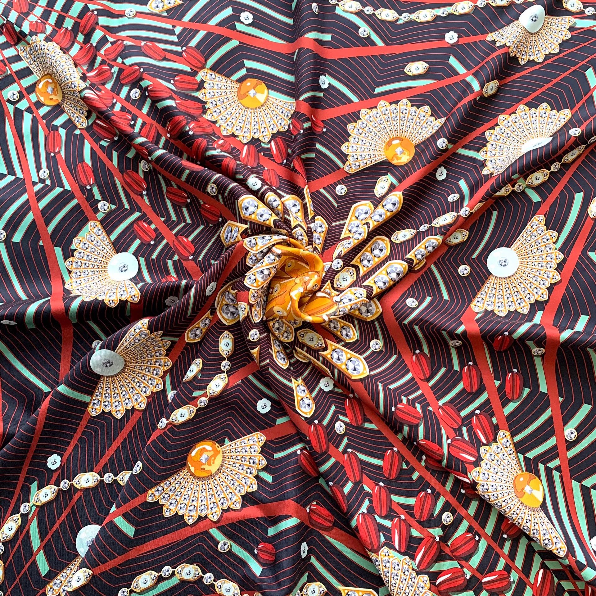 Cartier Cartier Multi-Color Rhinestone Silk Scarf Size ONE SIZE - 8 Thumbnail
