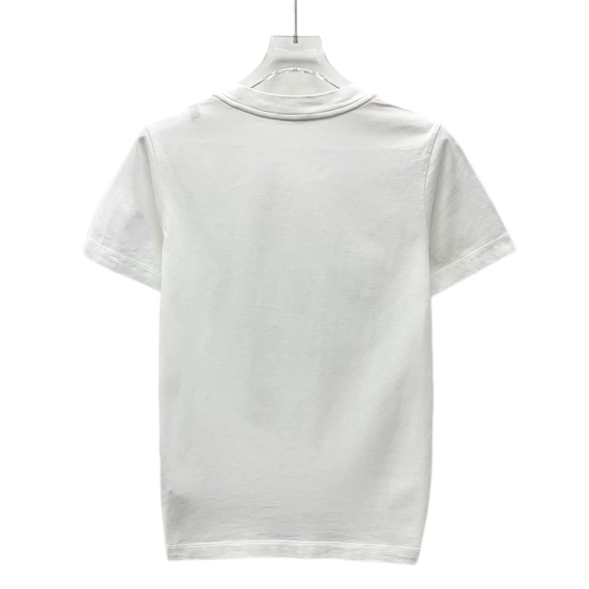 Moncler Moncler Maglia White Logo Diamante Cotton T-shirt Size S / US 4 / IT 40 - 2 Thumbnail
