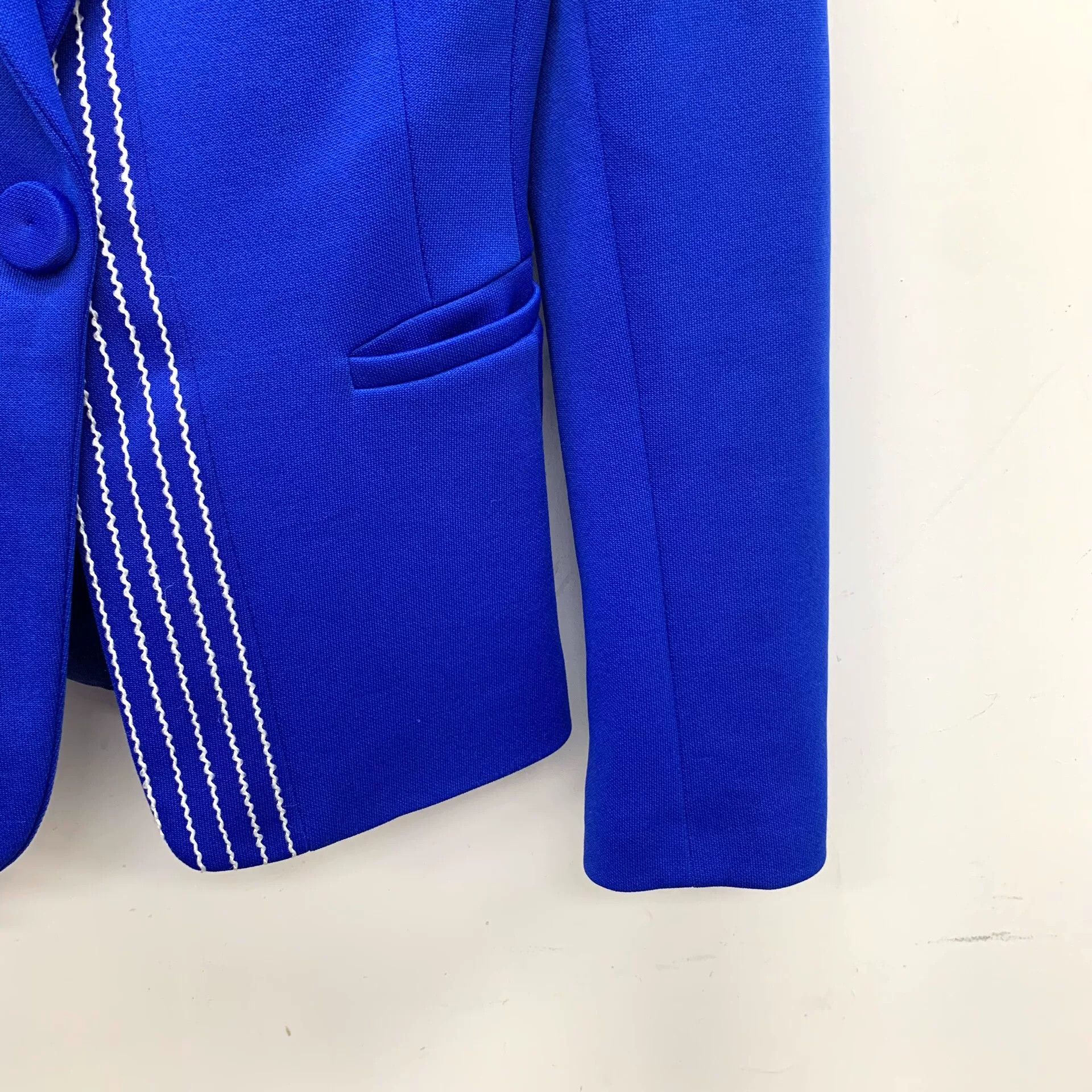 Pinko Pinko Dark Blue Cotton Lapel Single-Button Blazer Size S / US 4 / IT 40 - 4 Thumbnail