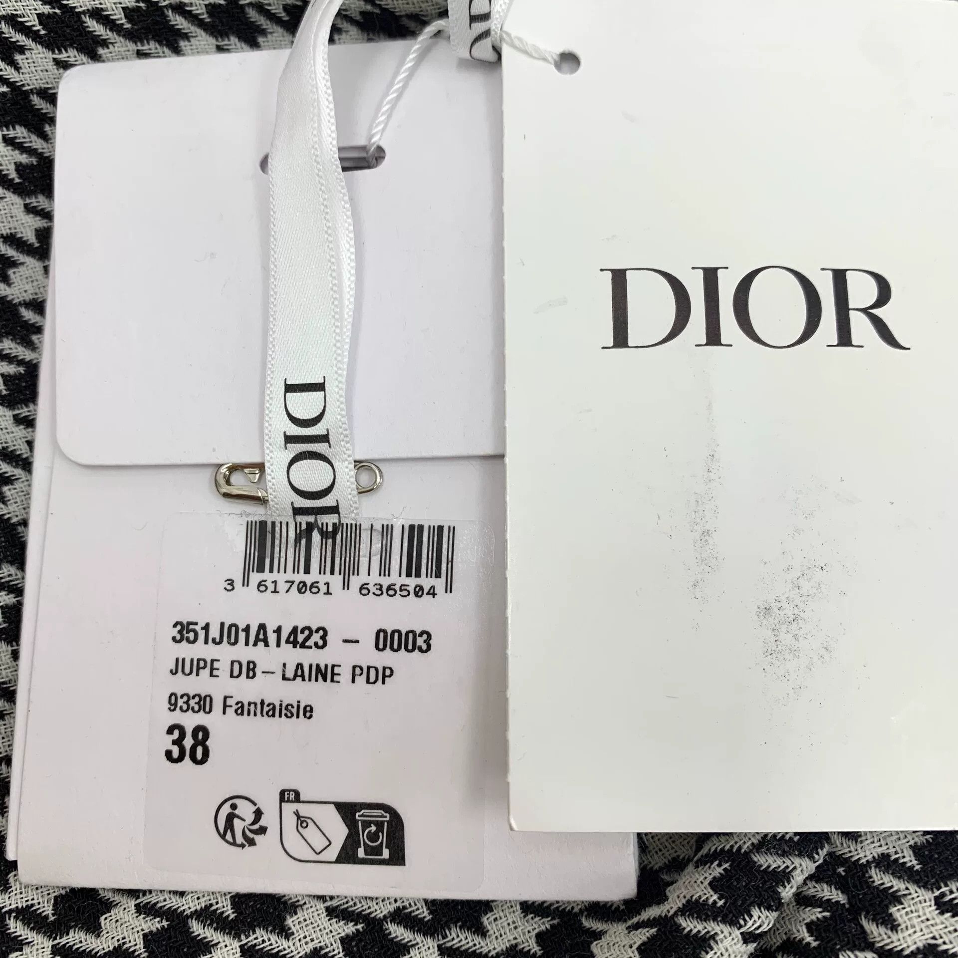 Dior Dior Colorblock Houndstooth Wool Knit Skirt Size 38" / US 16 / IT 52 - 7 Thumbnail