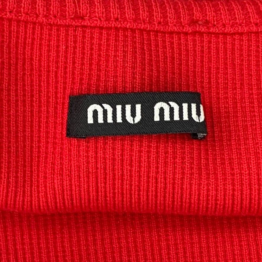 Miu Miu Miu Miu Red Logo Embroidered Cotton Vest Size S / US 4 / IT 40 - 6 Thumbnail