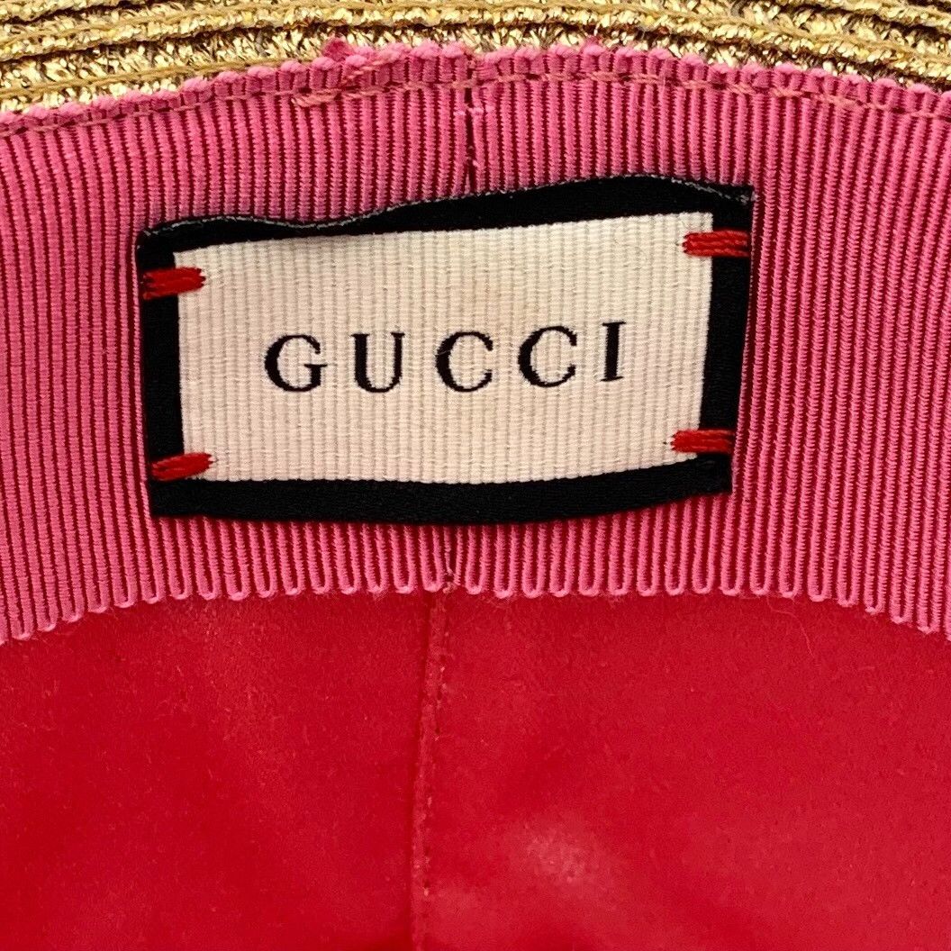 Gucci Gucci Gold Bee Woven Bucket Hat Size ONE SIZE - 8 Thumbnail