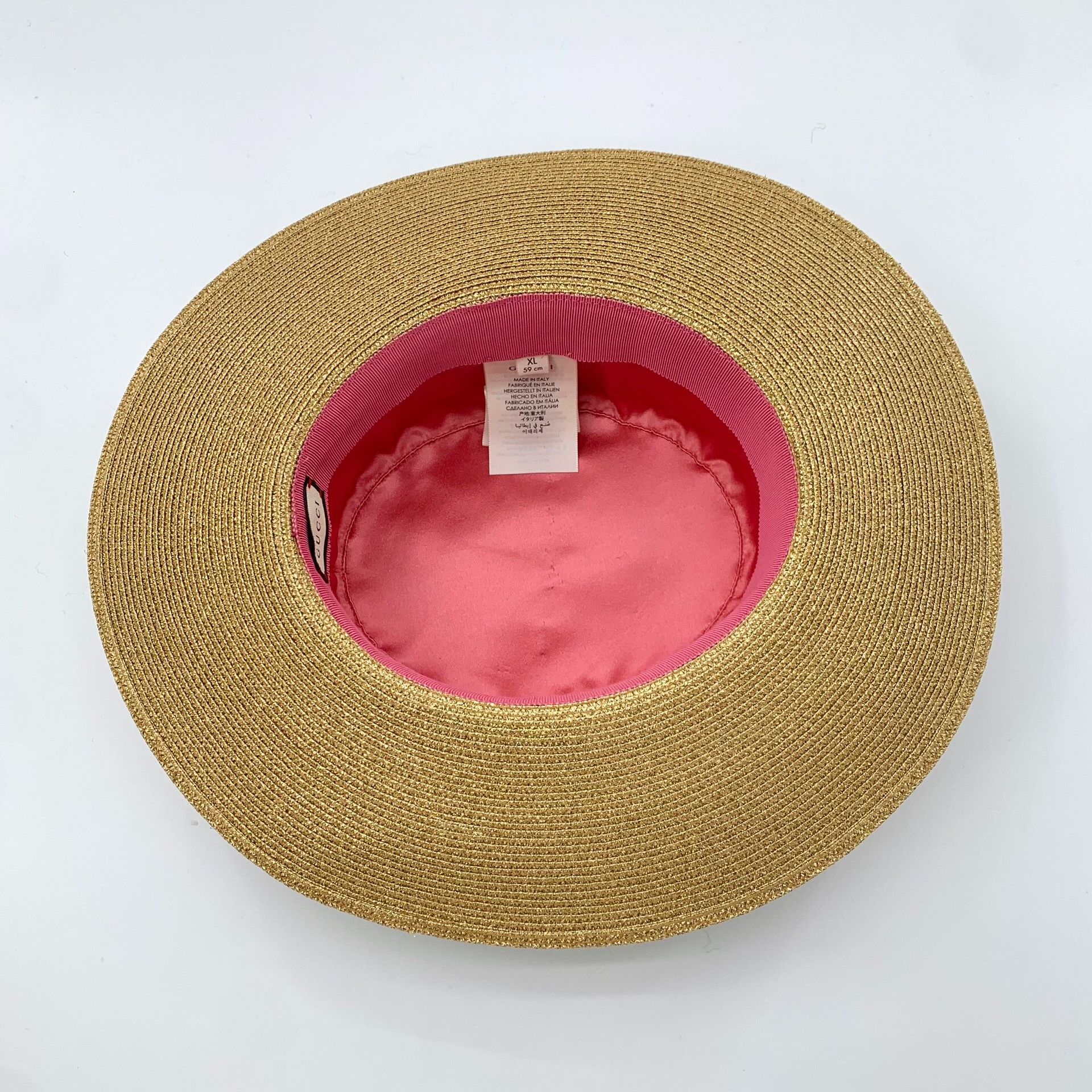 Gucci Gucci Gold Bee Woven Bucket Hat Size ONE SIZE - 6 Thumbnail