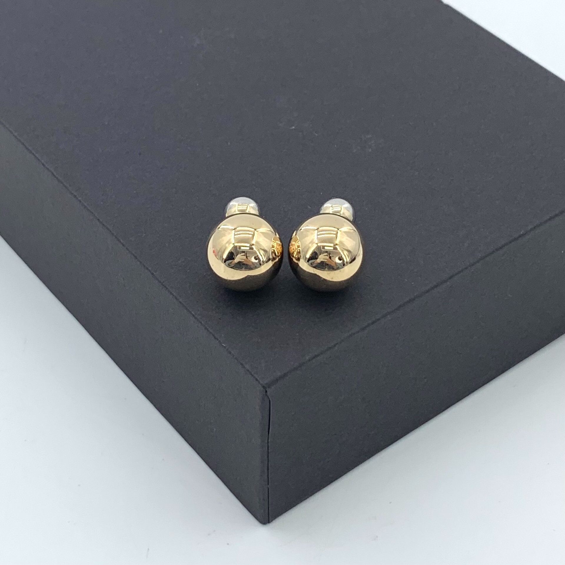 Dior Dior Gold Double Ball Earrings Size ONE SIZE - 2 Thumbnail