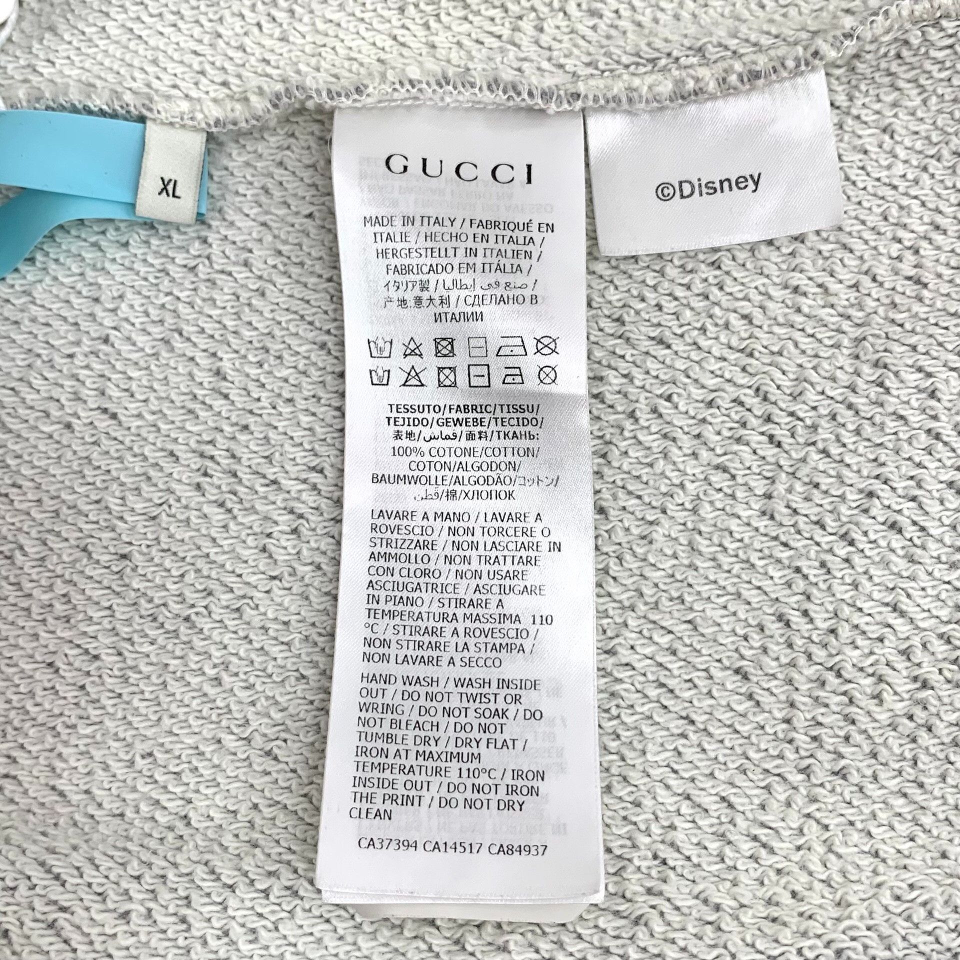 Gucci Gucci x Disney Mickey Mouse Gray Cotton Hoodie Size US XL / EU 56 / 4 - 6 Thumbnail
