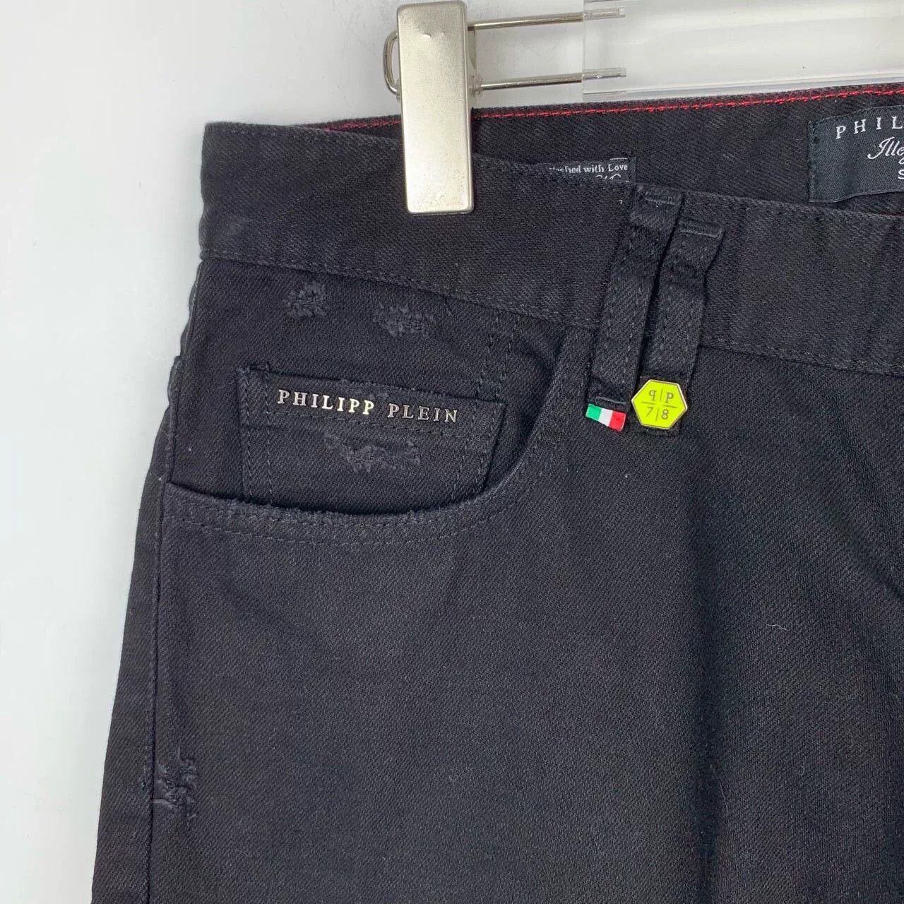 Philipp Plein Philipp Plein Black Paint Cotton Straight Jeans Size US 32 / EU 48 - 3 Thumbnail