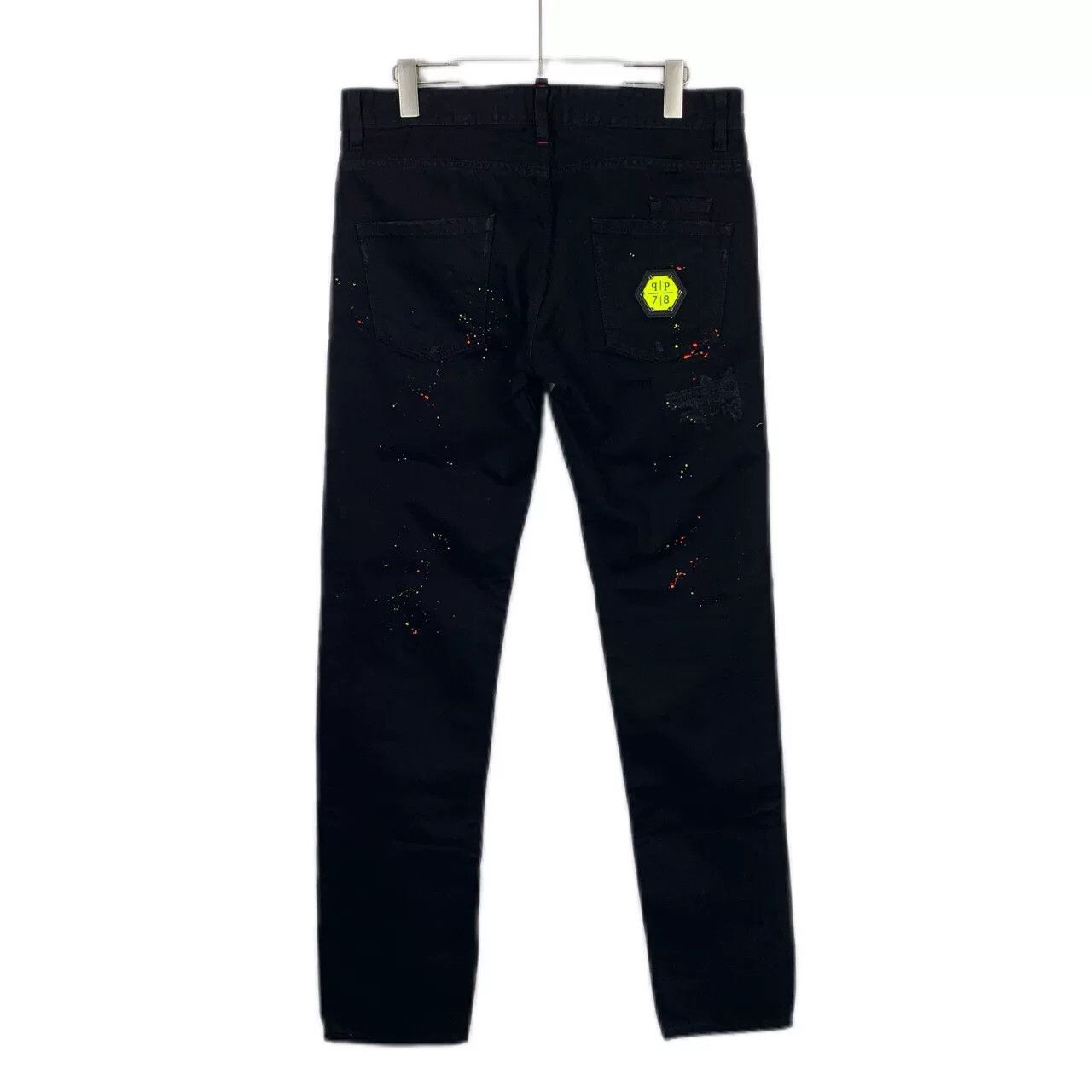 Philipp Plein Philipp Plein Black Paint Cotton Straight Jeans Size US 32 / EU 48 - 2 Thumbnail