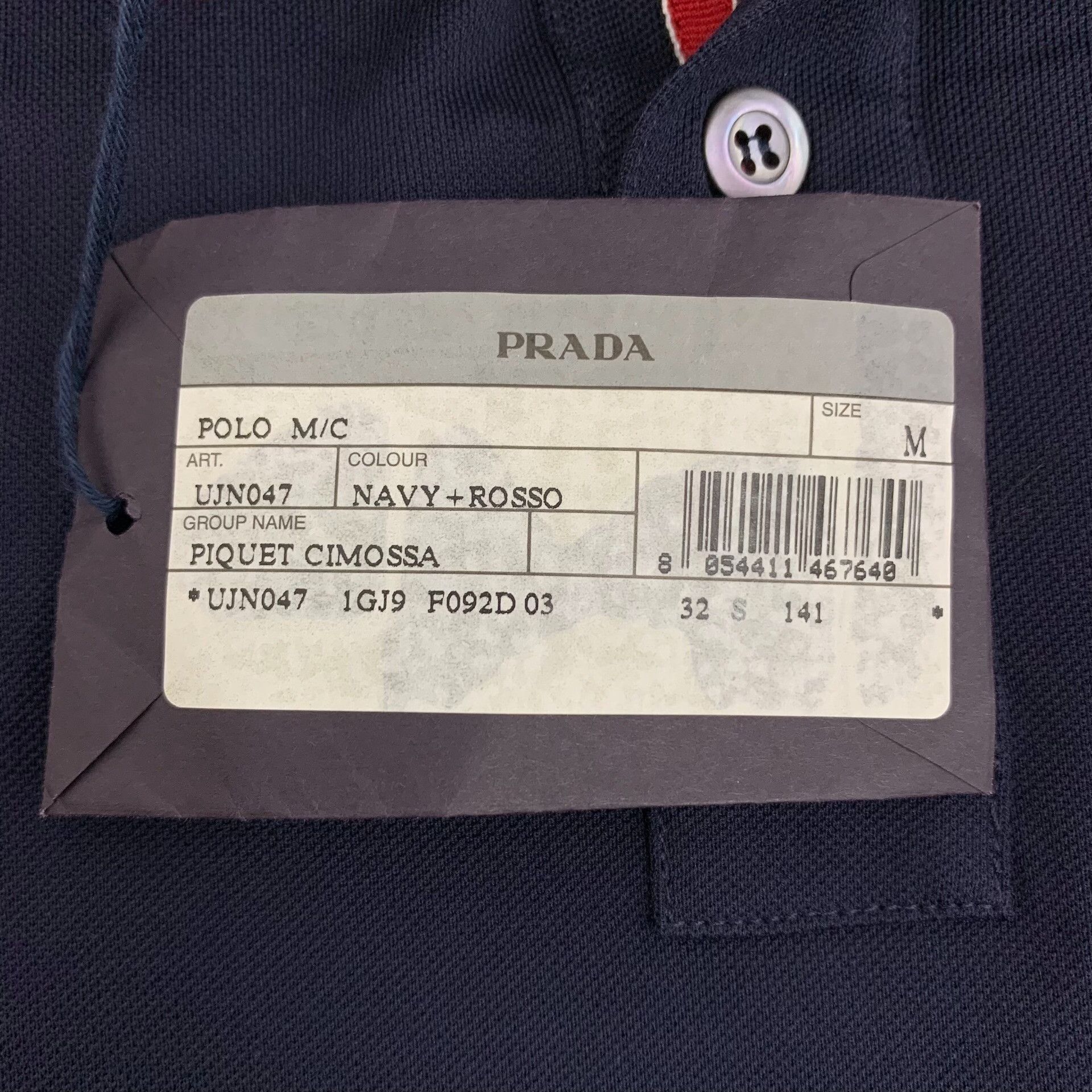 Prada Prada Navy Cotton Short-Sleeve Polo Shirt Size US M / EU 48-50 / 2 - 7 Thumbnail