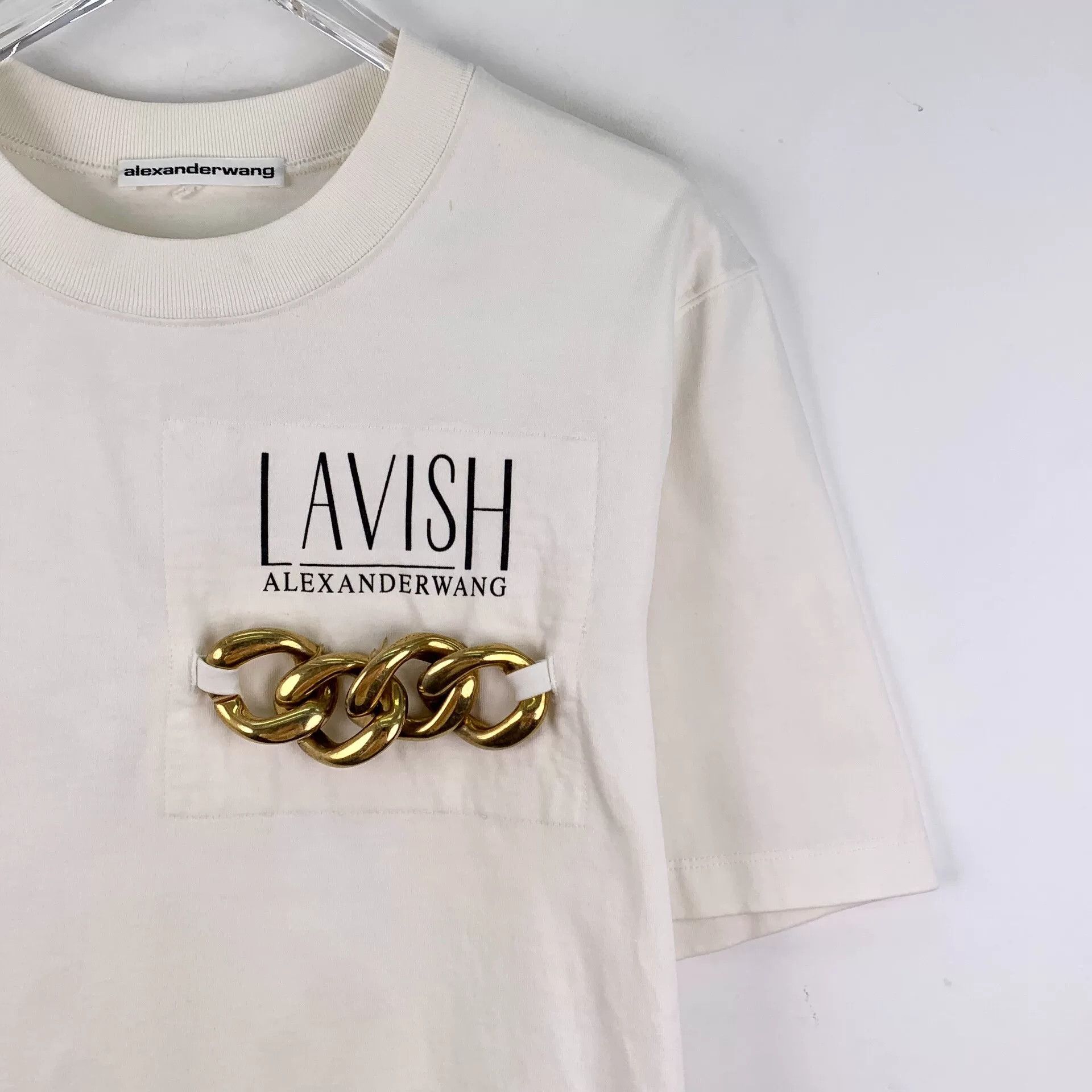 Alexander Wang Alexander Wang Letter Chain Cotton T-Shirt Size S / US 4 / IT 40 - 3 Thumbnail