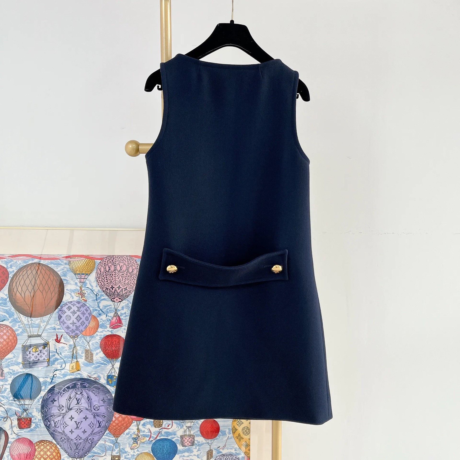 Prada Prada Navy Sleeveless Dress 38 Size S / US 4 / IT 40 - 2 Thumbnail