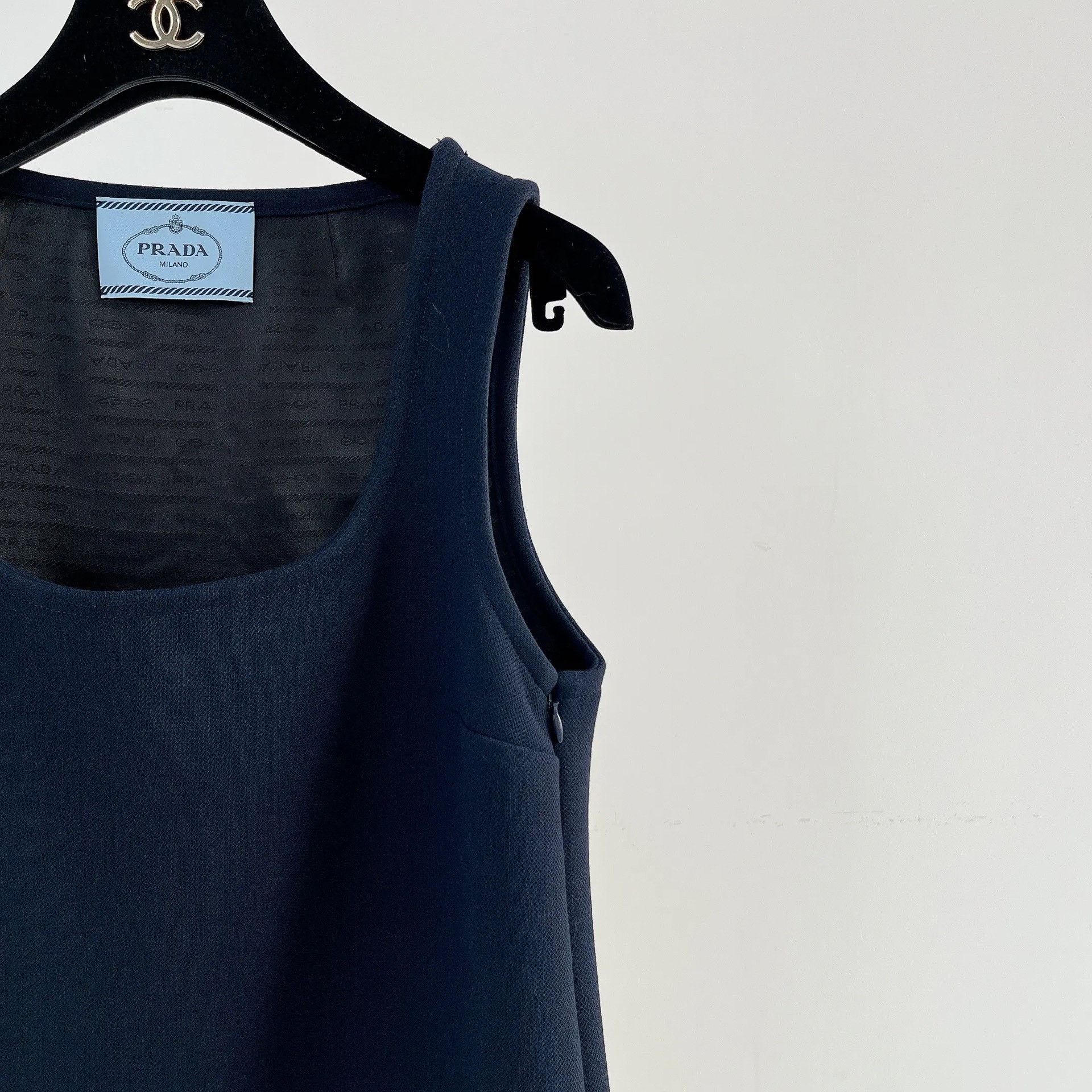 Prada Prada Navy Sleeveless Dress 38 Size S / US 4 / IT 40 - 3 Thumbnail