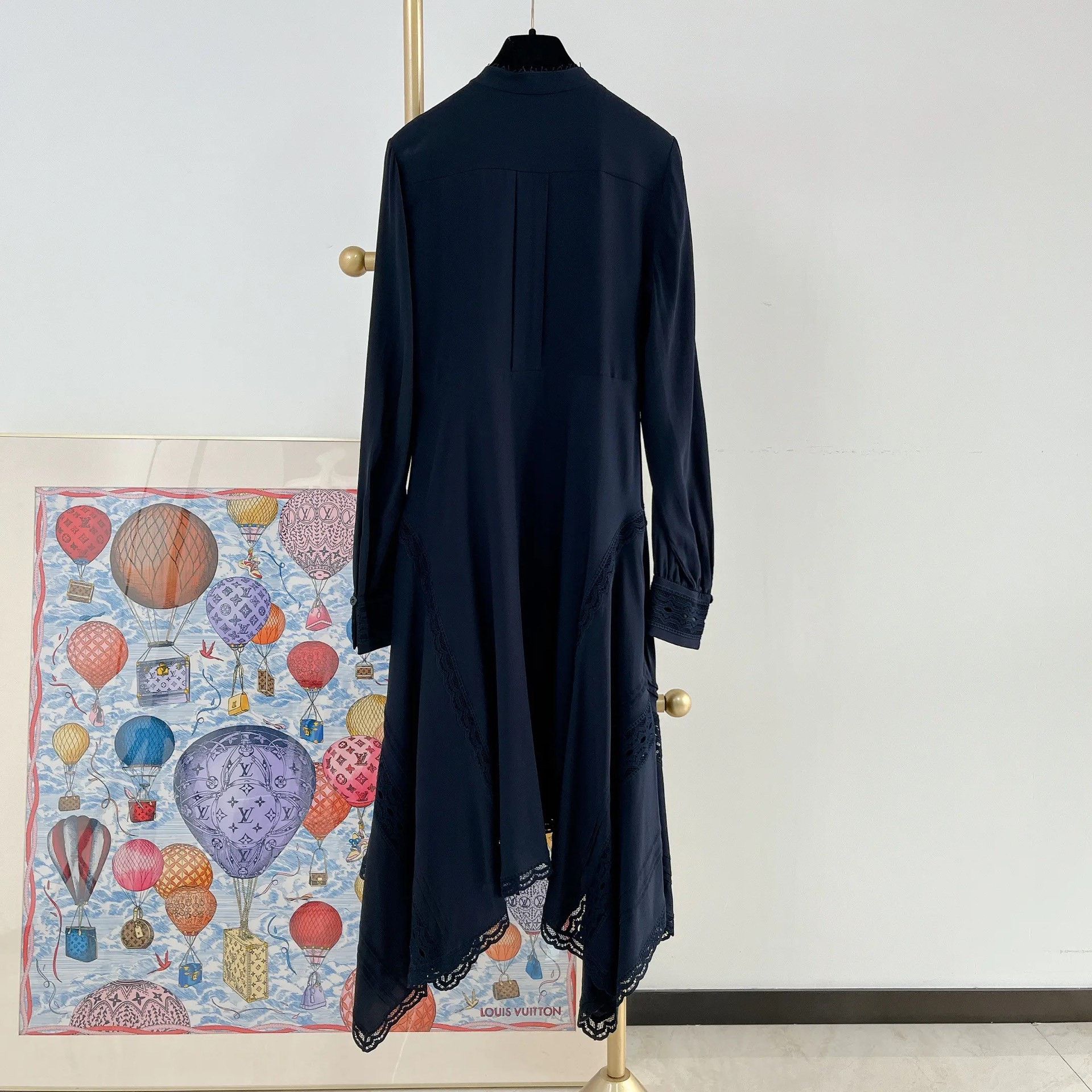 Chloe Chloe Navy Blue Silk Dress Size XXS / US 00 / IT 34 - 2 Thumbnail