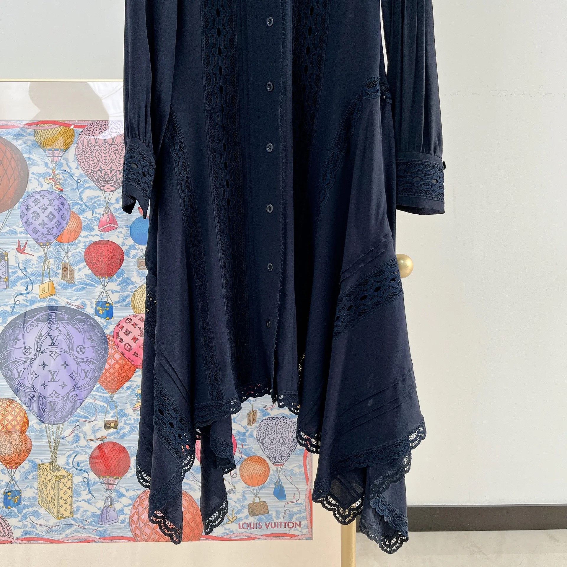 Chloe Chloe Navy Blue Silk Dress Size XXS / US 00 / IT 34 - 4 Thumbnail