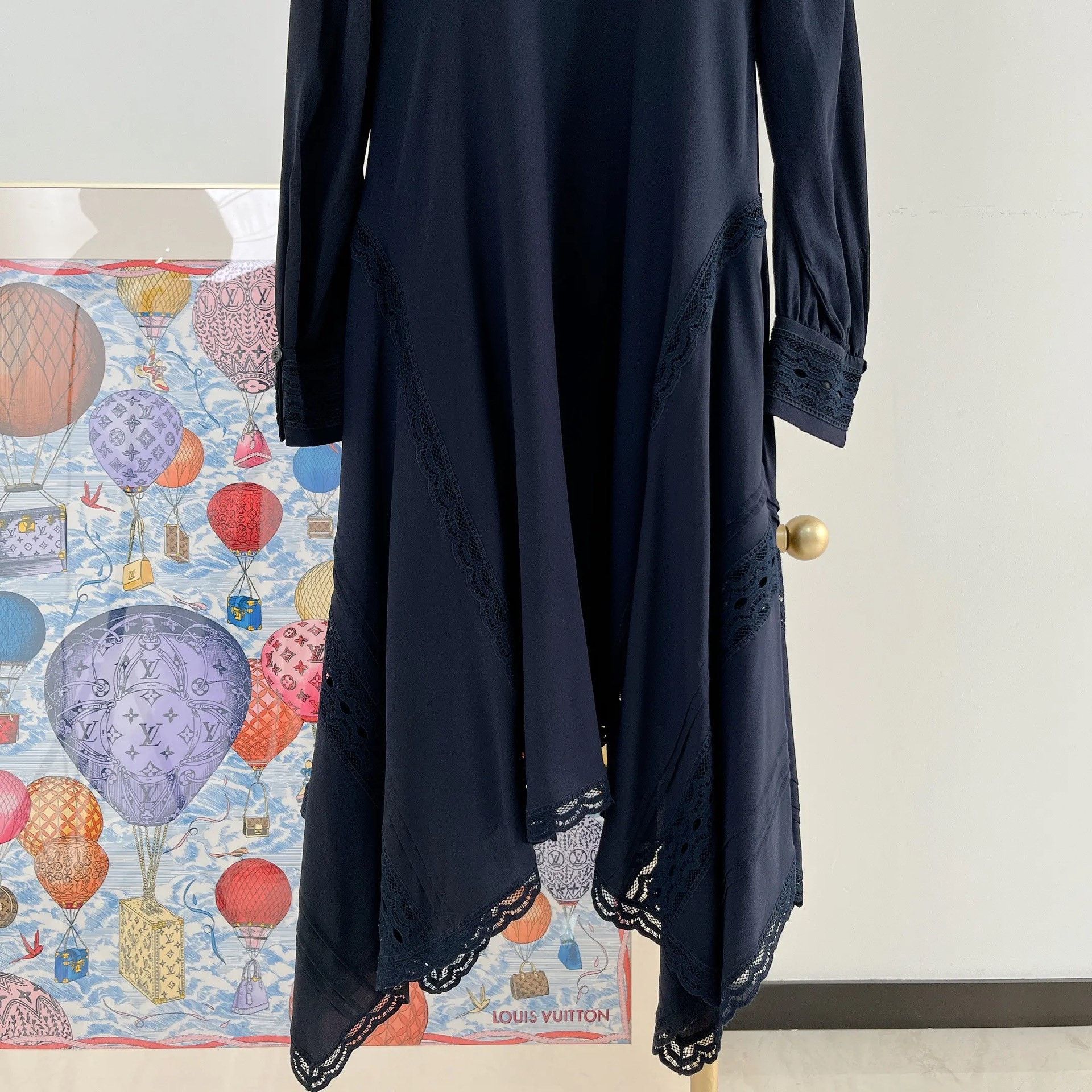 Chloe Chloe Navy Blue Silk Dress Size XXS / US 00 / IT 34 - 6 Thumbnail
