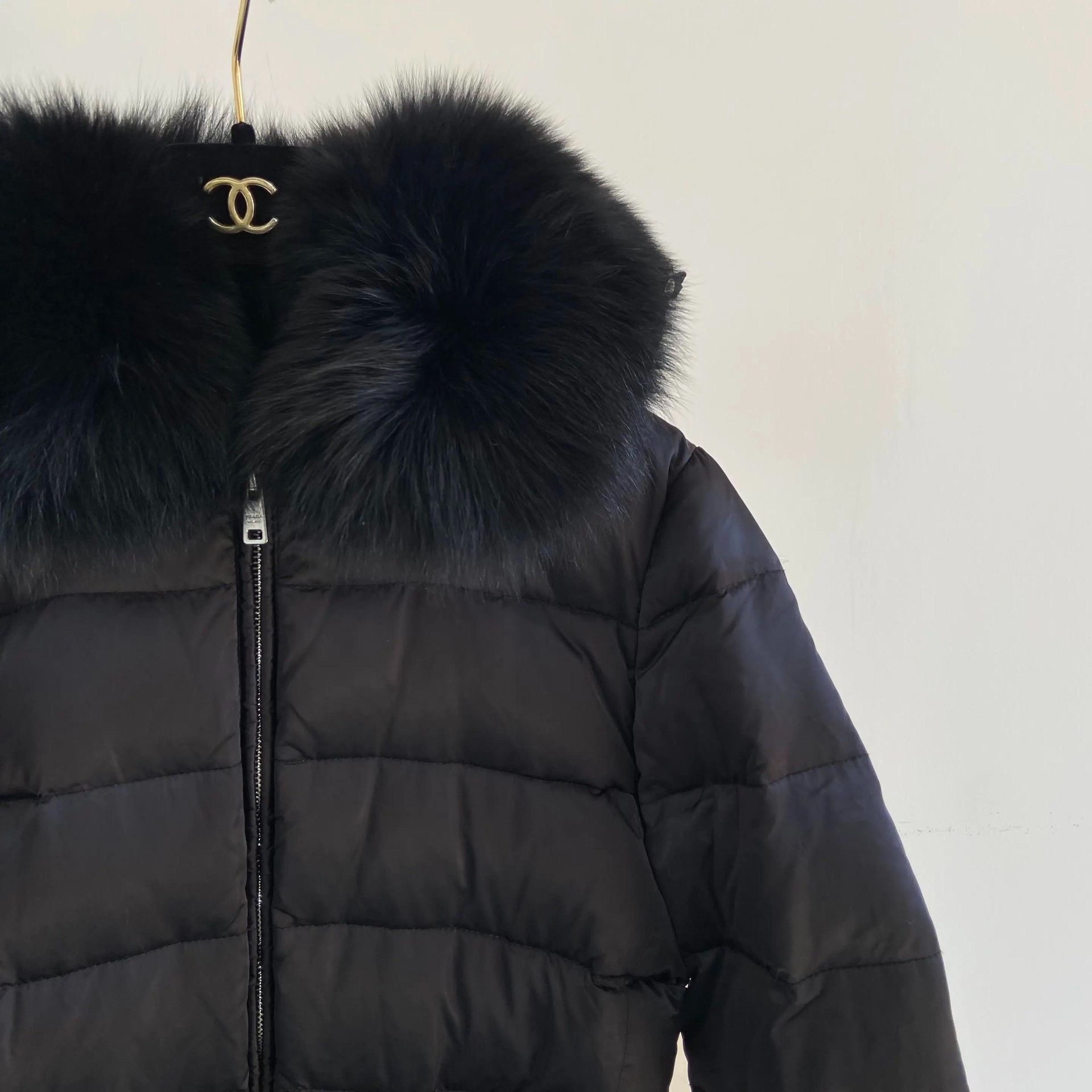 Prada Prada Black Fur Collar Down Jacket Size S / US 4 / IT 40 - 4 Thumbnail