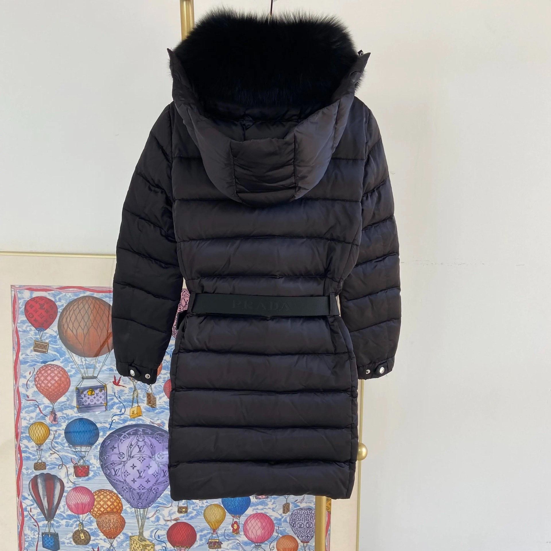 Prada Prada Black Fur Collar Down Jacket Size S / US 4 / IT 40 - 2 Thumbnail