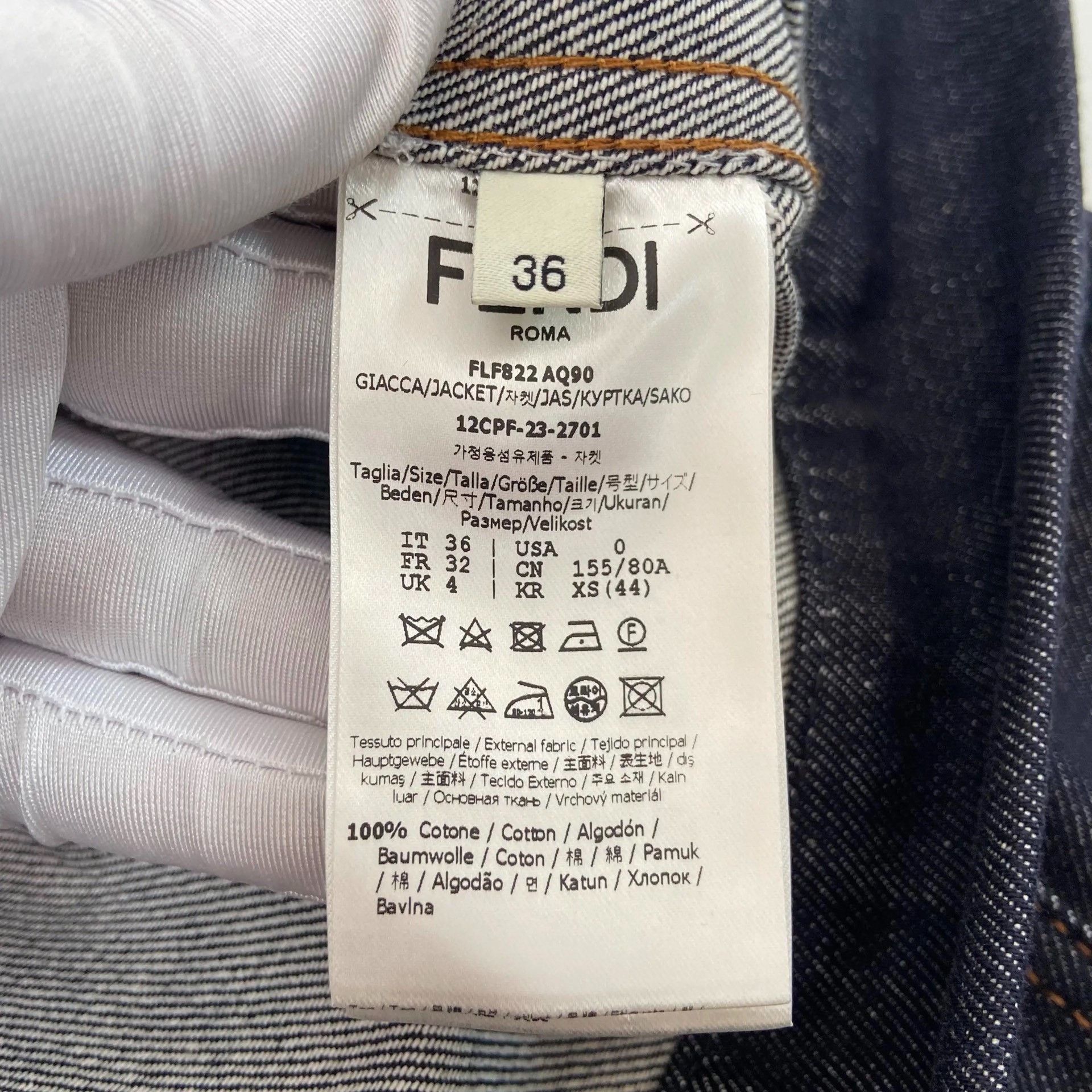 Fendi Fendi Dark Blue Denim Jacket Size XS / US 0-2 / IT 36-38 - 8 Thumbnail