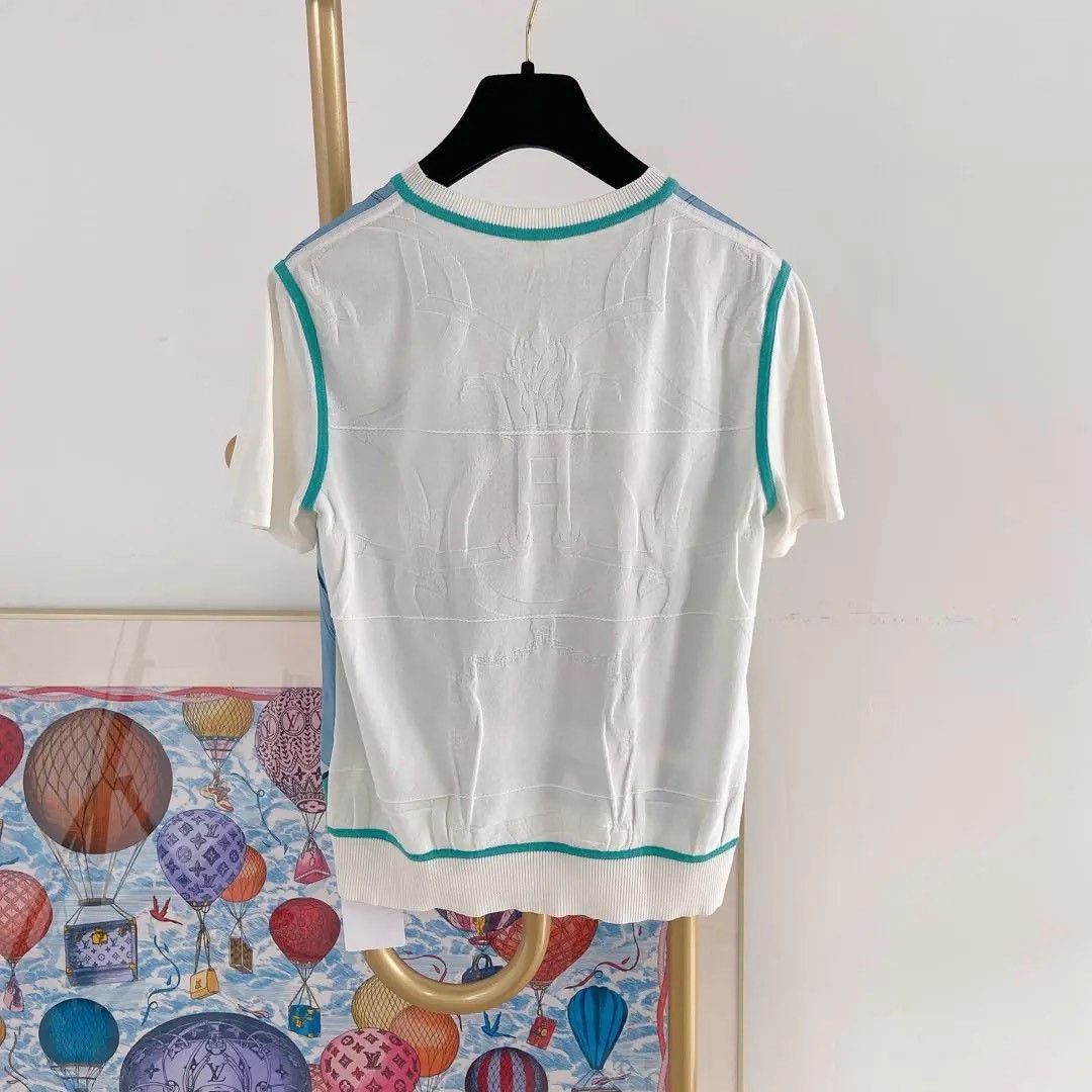 Hermes Hermes Blue Silk T-Shirt Size 34 Size XXS / US 00 / IT 34 - 2 Thumbnail