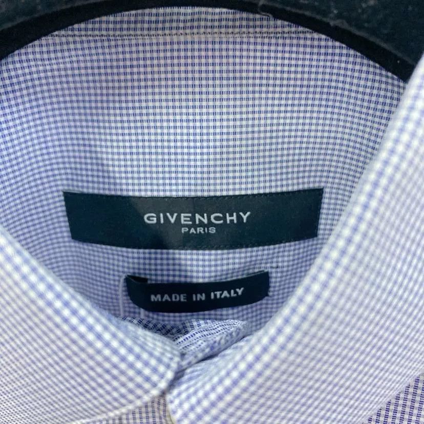 Givenchy Givenchy Men's Blue Check Shirt 40 Size US XXS / EU 40 - 4 Thumbnail