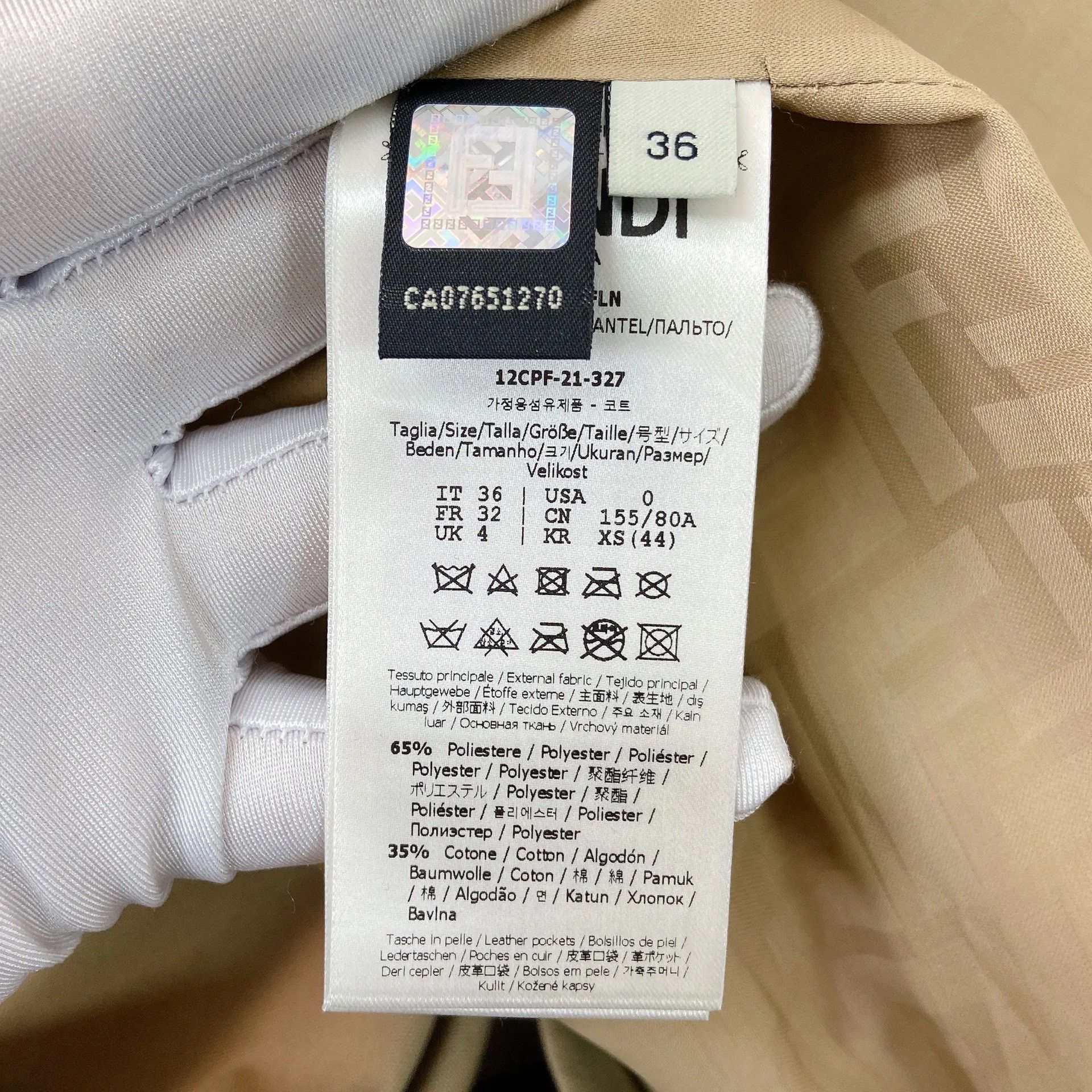 Fendi Fendi Khaki Coat Size 36 Size XS / US 0-2 / IT 36-38 - 8 Thumbnail