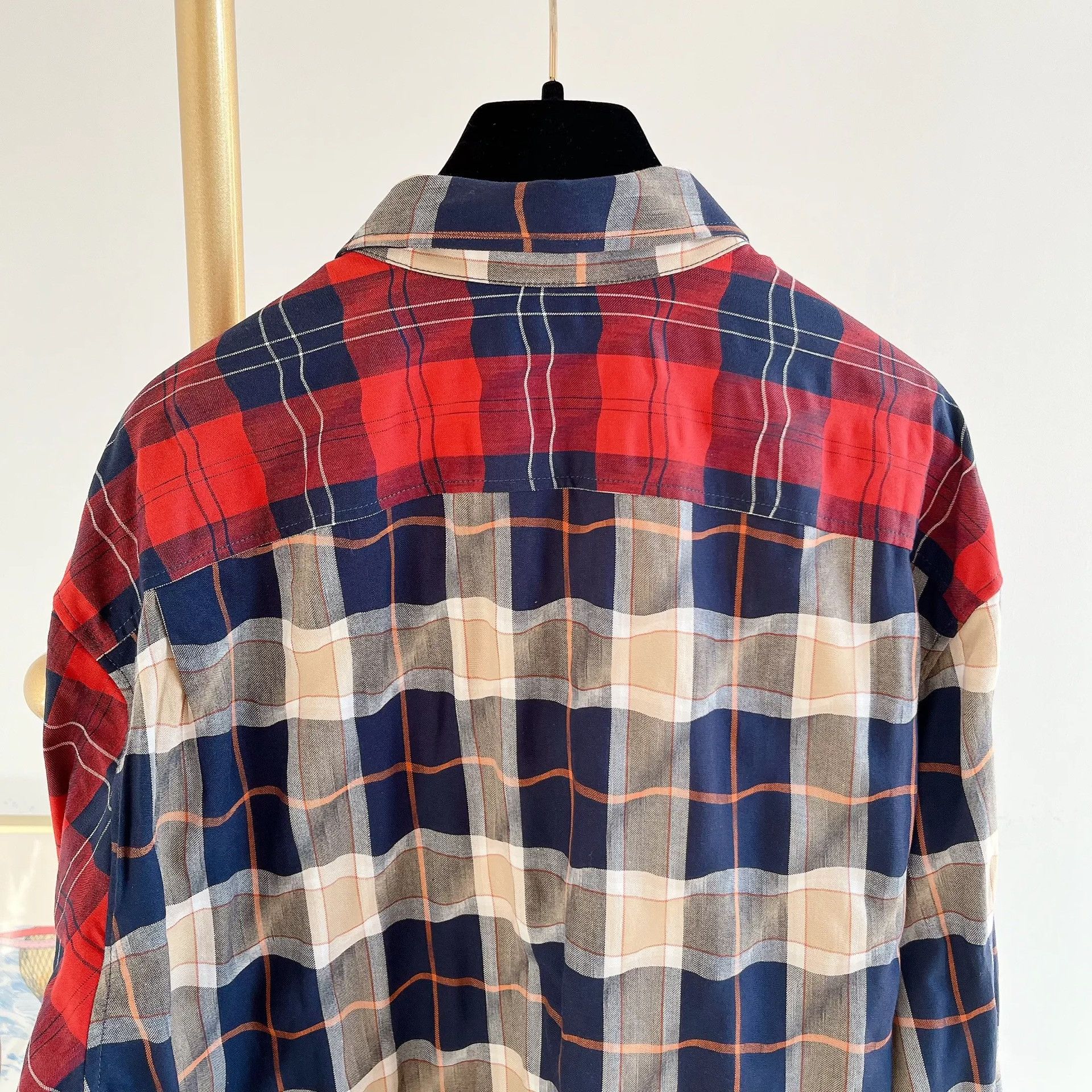 Loewe Loewe Colorblock Check Embroidered Shirt Size US XXS / EU 40 - 6 Thumbnail