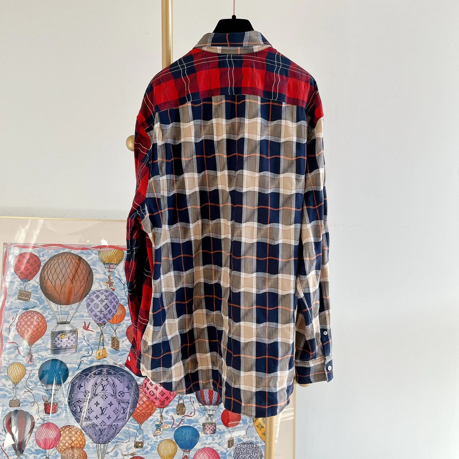 Loewe Loewe Colorblock Check Embroidered Shirt Size US XXS / EU 40 - 2 Thumbnail
