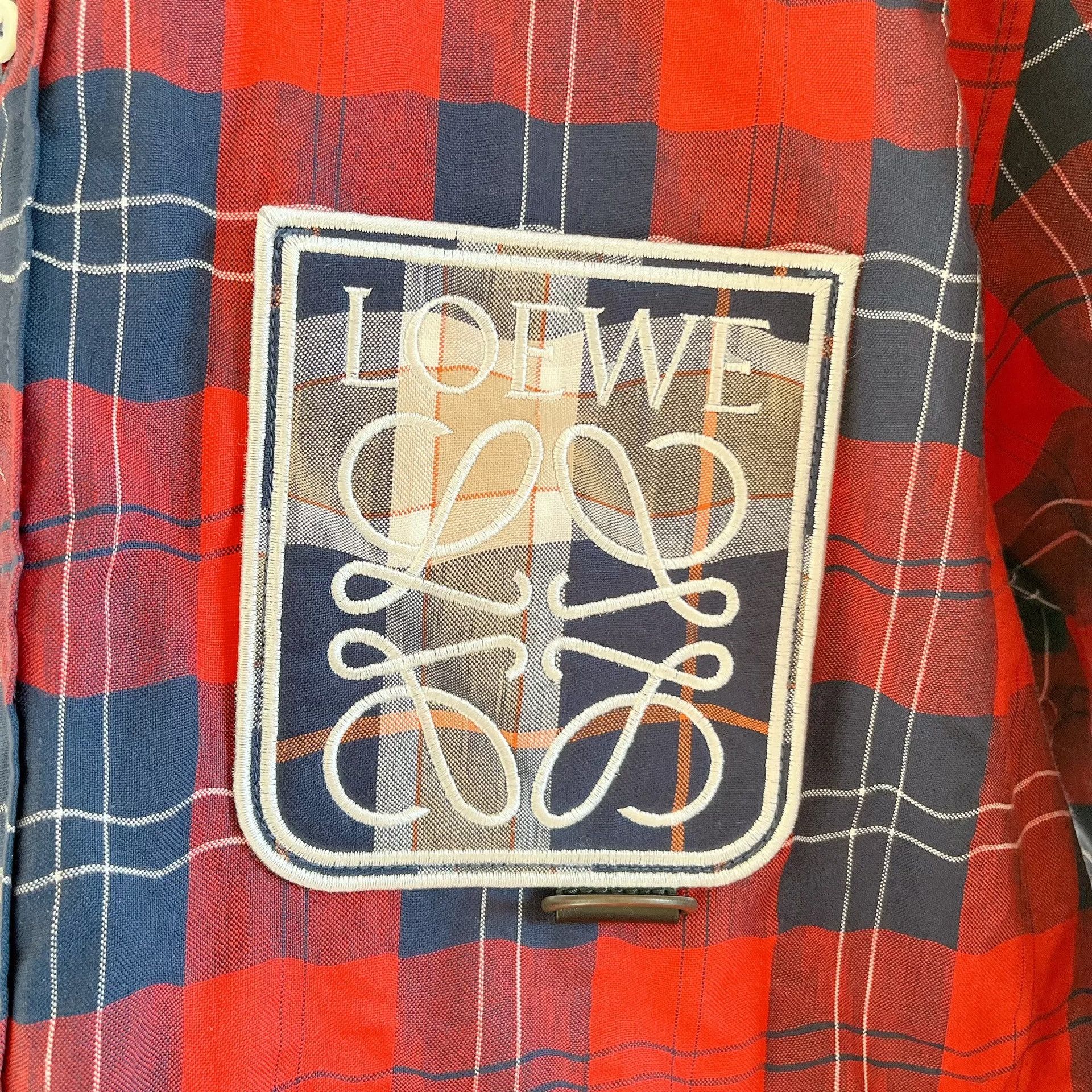 Loewe Loewe Colorblock Check Embroidered Shirt Size US XXS / EU 40 - 7 Thumbnail