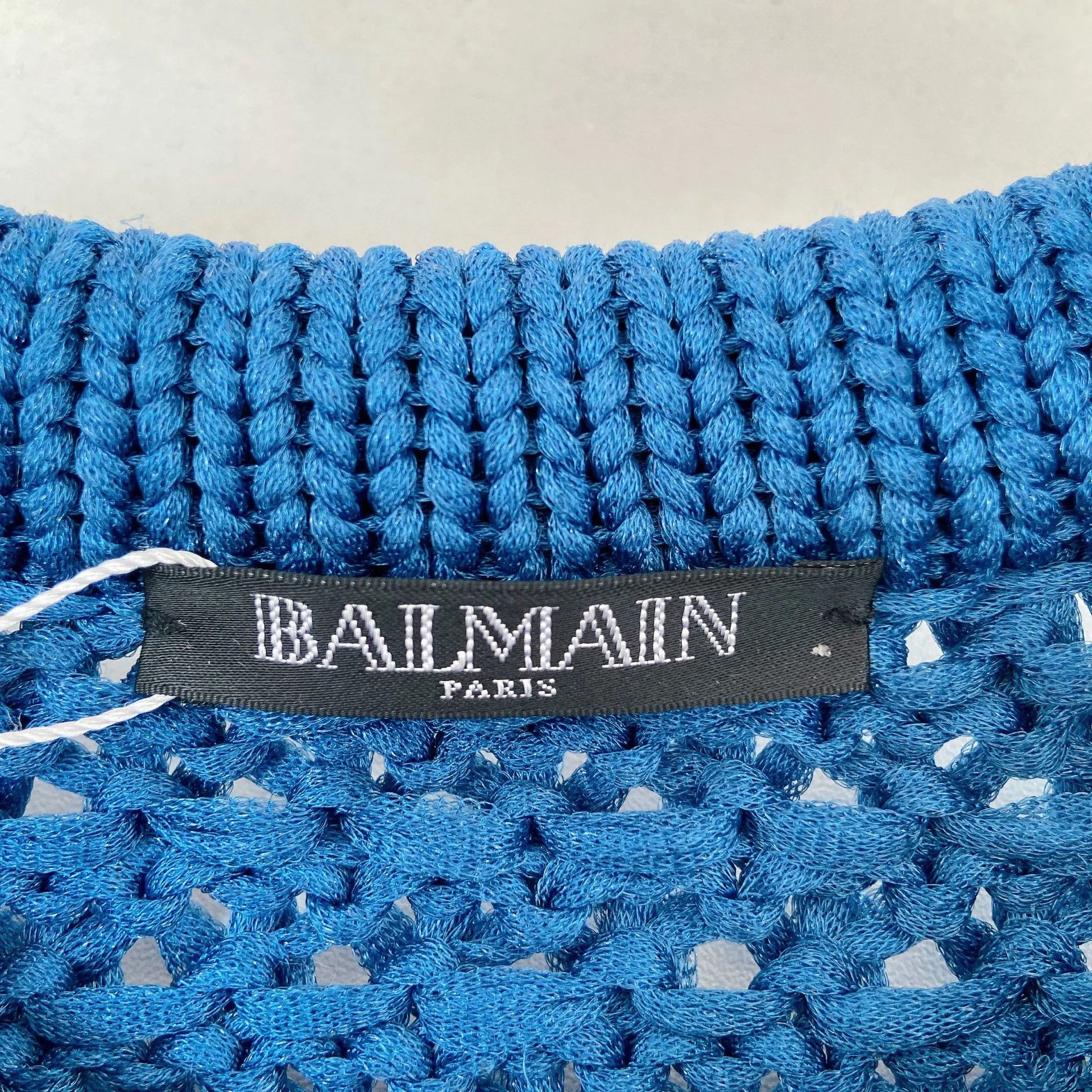 Balmain Balmain Blue Crew Neck Knit Top Size XS / US 0-2 / IT 36-38 - 5 Thumbnail