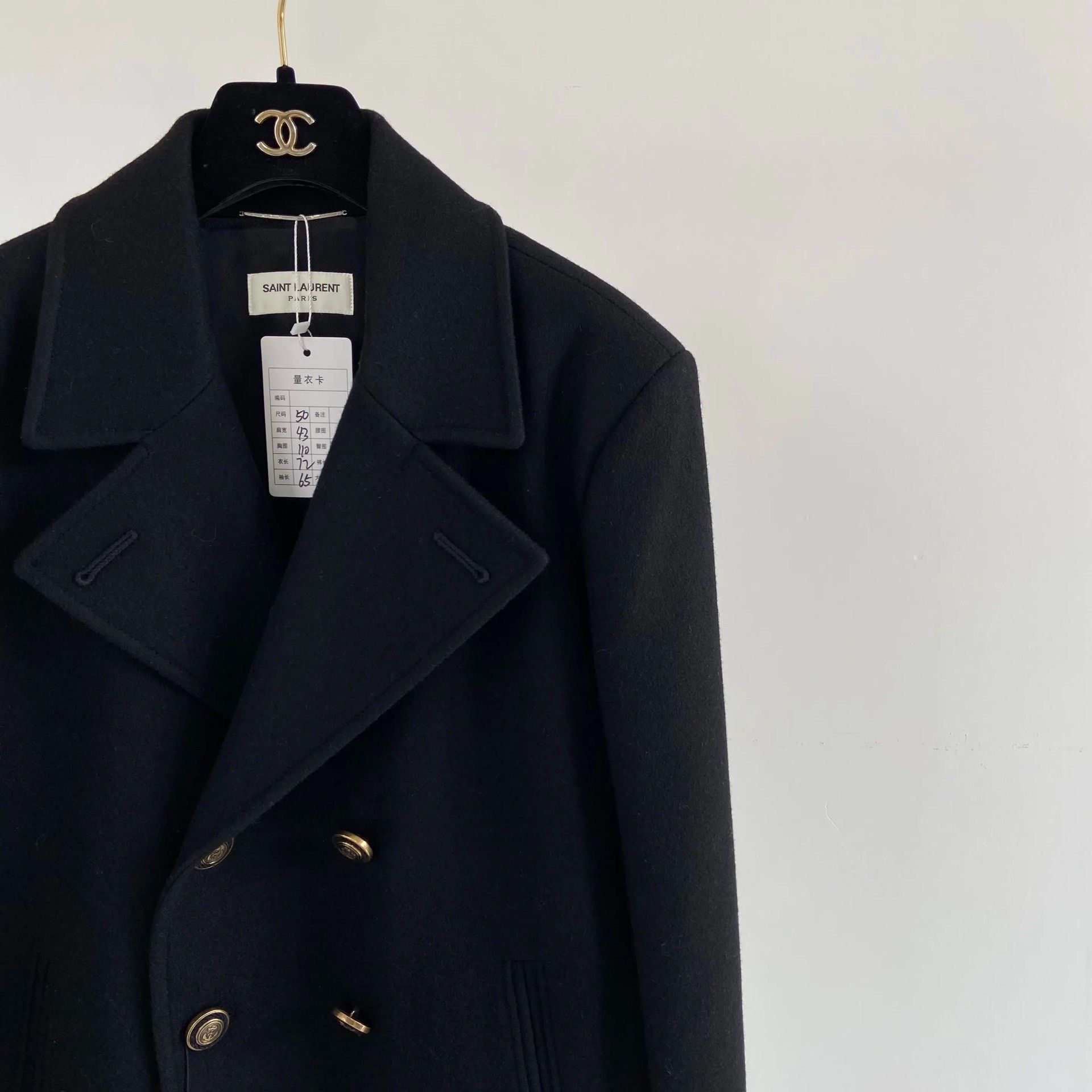 Saint Laurent Paris Saint Laurent Black Wool Coat Size US M / EU 48-50 / 2 - 3 Thumbnail