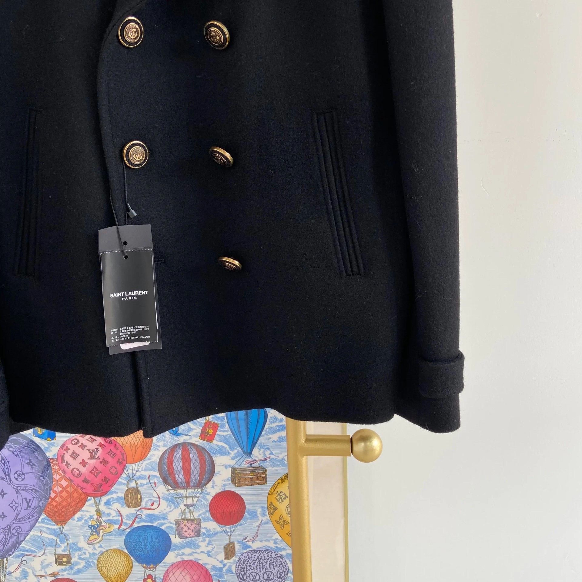 Saint Laurent Paris Saint Laurent Black Wool Coat Size US M / EU 48-50 / 2 - 4 Thumbnail