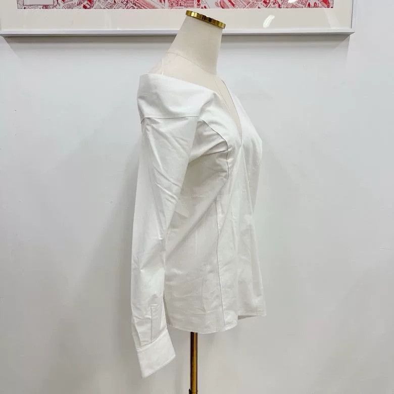 Celine Celine White Irregular Split Shirt Size XXS / US 00 / IT 34 - 3 Thumbnail