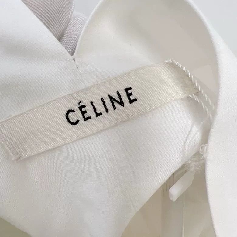 Celine Celine White Irregular Split Shirt Size XXS / US 00 / IT 34 - 6 Thumbnail