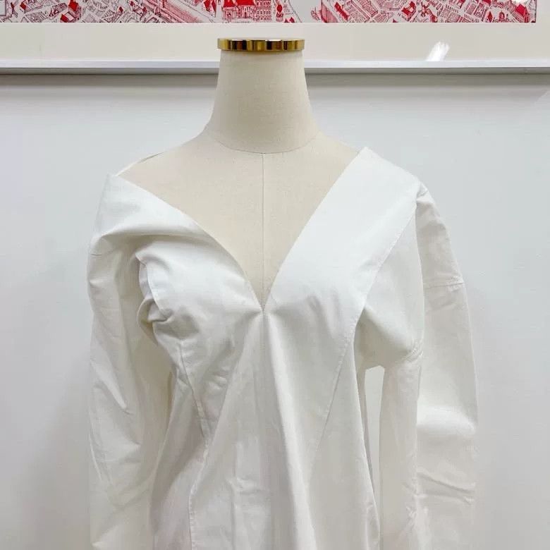 Celine Celine White Irregular Split Shirt Size XXS / US 00 / IT 34 - 5 Thumbnail