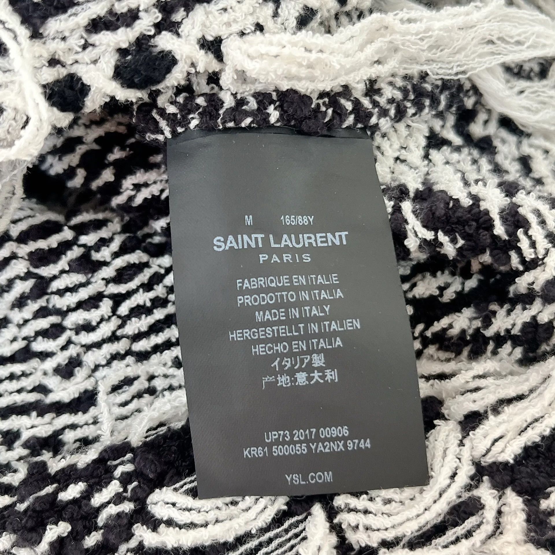 Saint Laurent Paris Saint Laurent Color-Block Knit Fringe Sweater Size US M / EU 48-50 / 2 - 7 Thumbnail