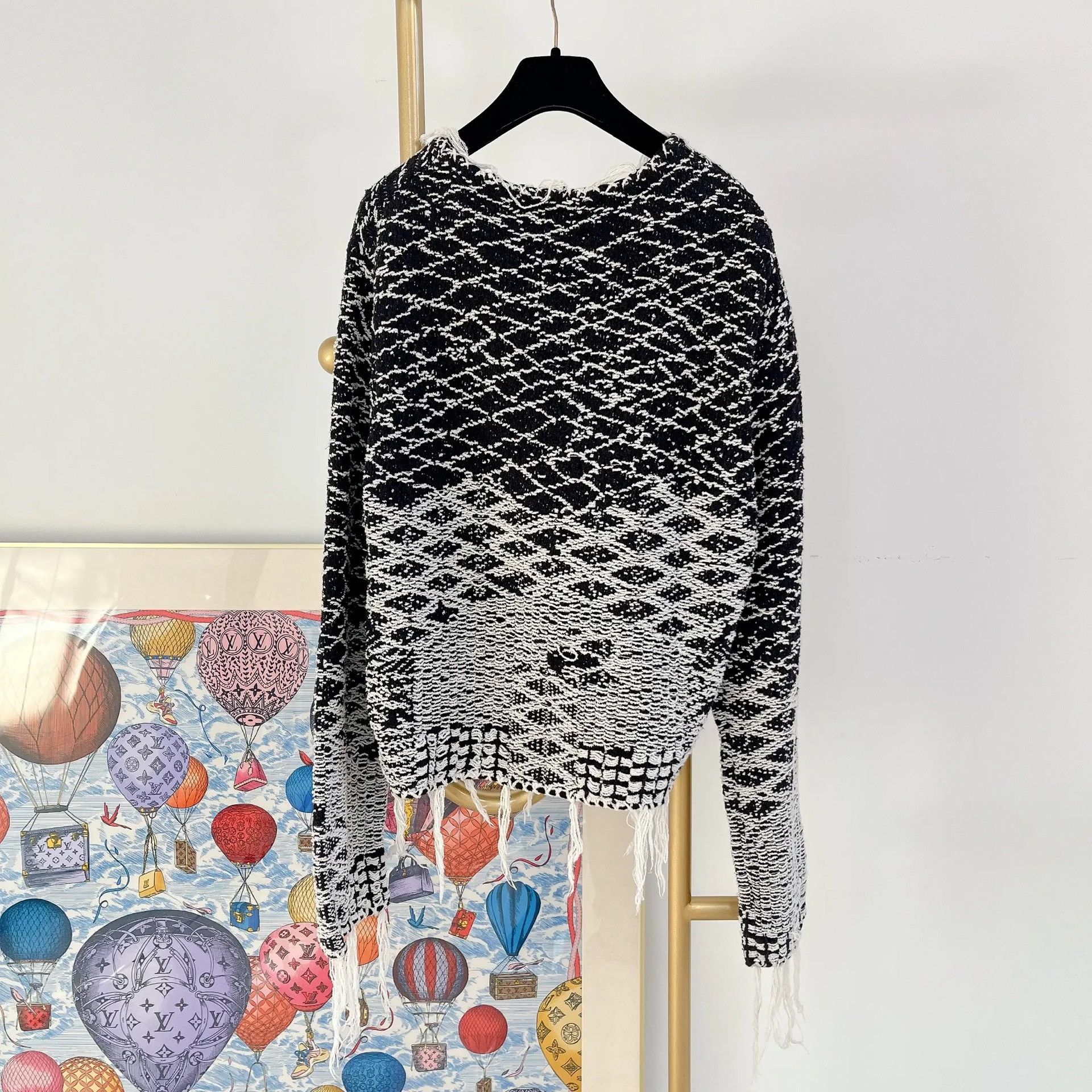 Saint Laurent Paris Saint Laurent Color-Block Knit Fringe Sweater Size US M / EU 48-50 / 2 - 2 Thumbnail