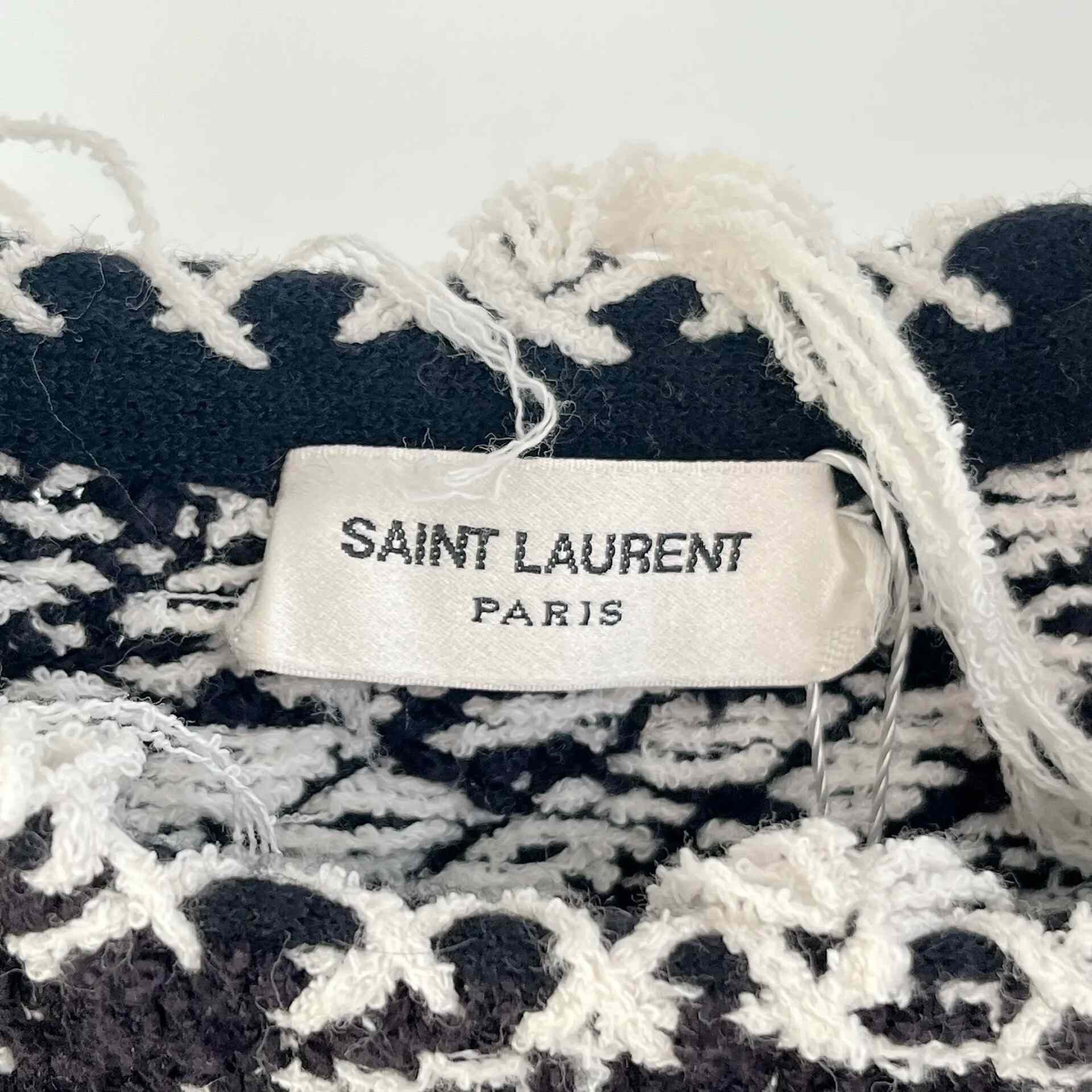 Saint Laurent Paris Saint Laurent Color-Block Knit Fringe Sweater Size US M / EU 48-50 / 2 - 6 Thumbnail