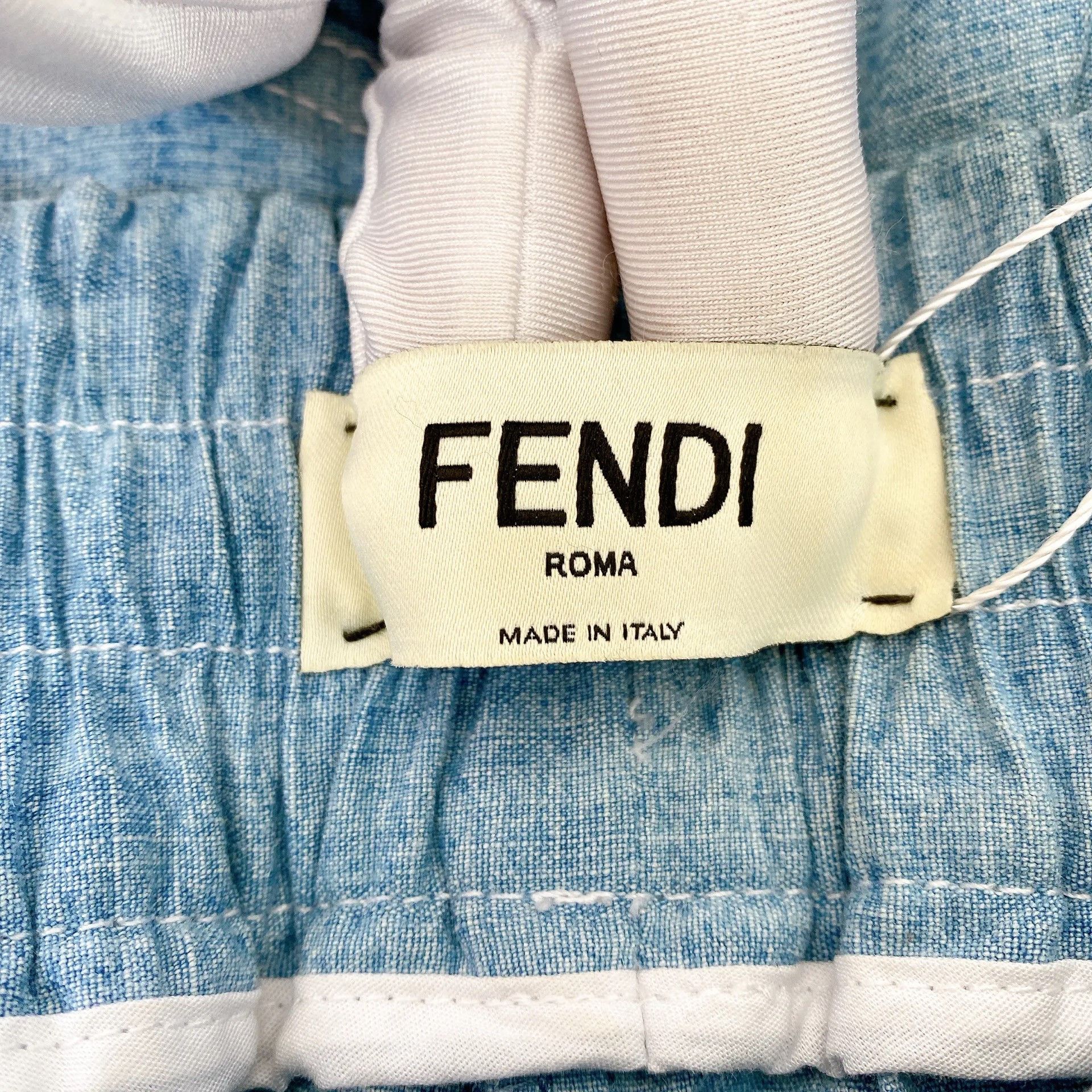 Fendi Fendi Blue Elastic Waist Shorts 38 Size 38" / US 16 / IT 52 - 7 Thumbnail