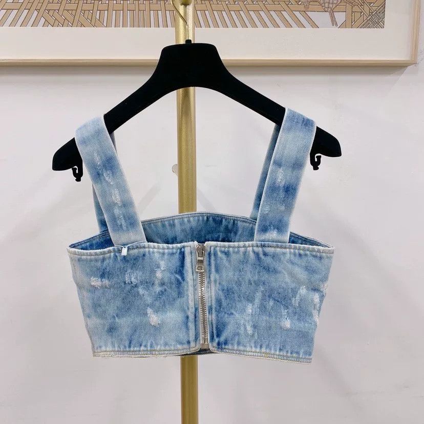 Balmain Balmain Denim Camisole Top Size XS / US 0-2 / IT 36-38 - 2 Thumbnail