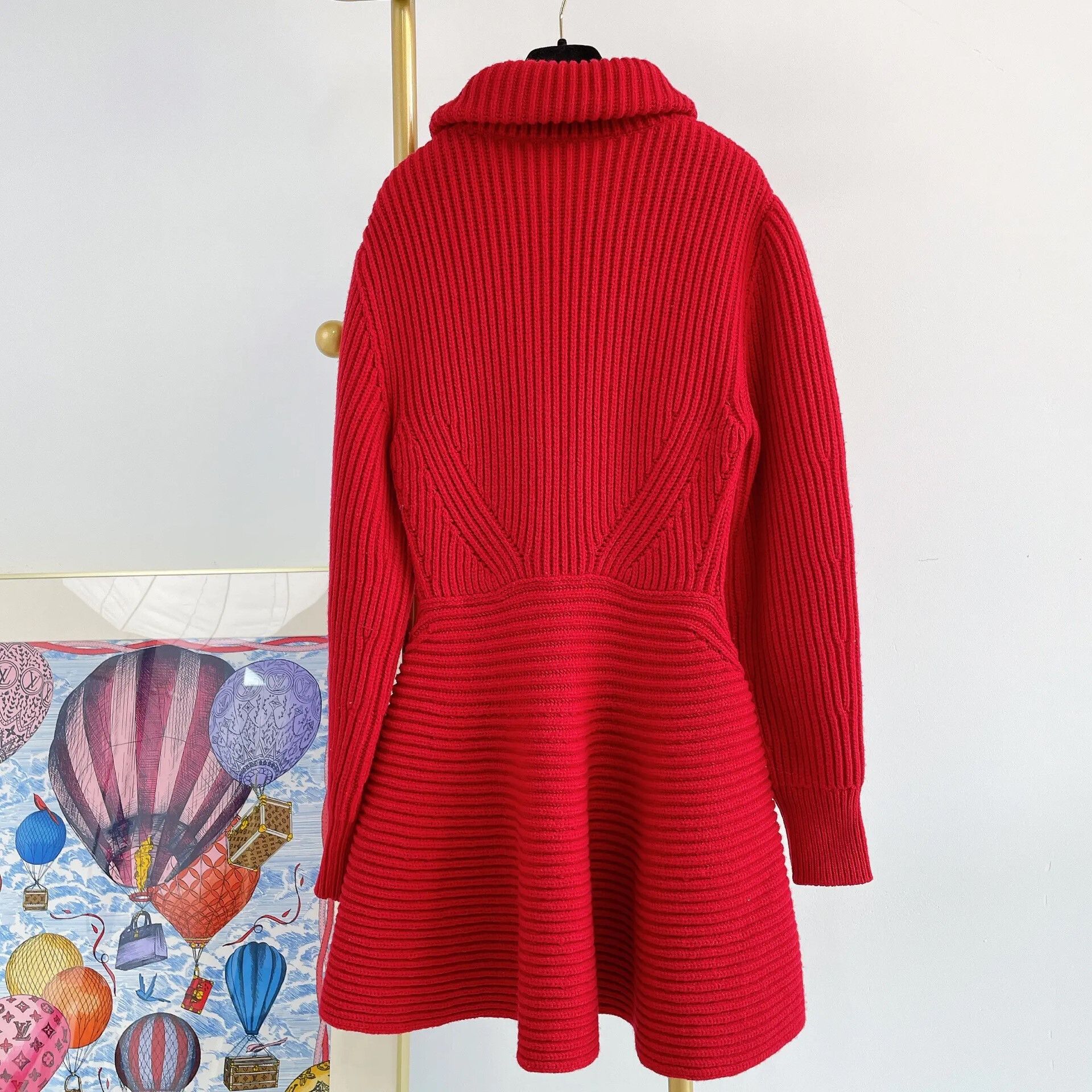 Alexander McQueen Alexander McQueen Red Turtleneck Knit Dress Size S / US 4 / IT 40 - 2 Thumbnail