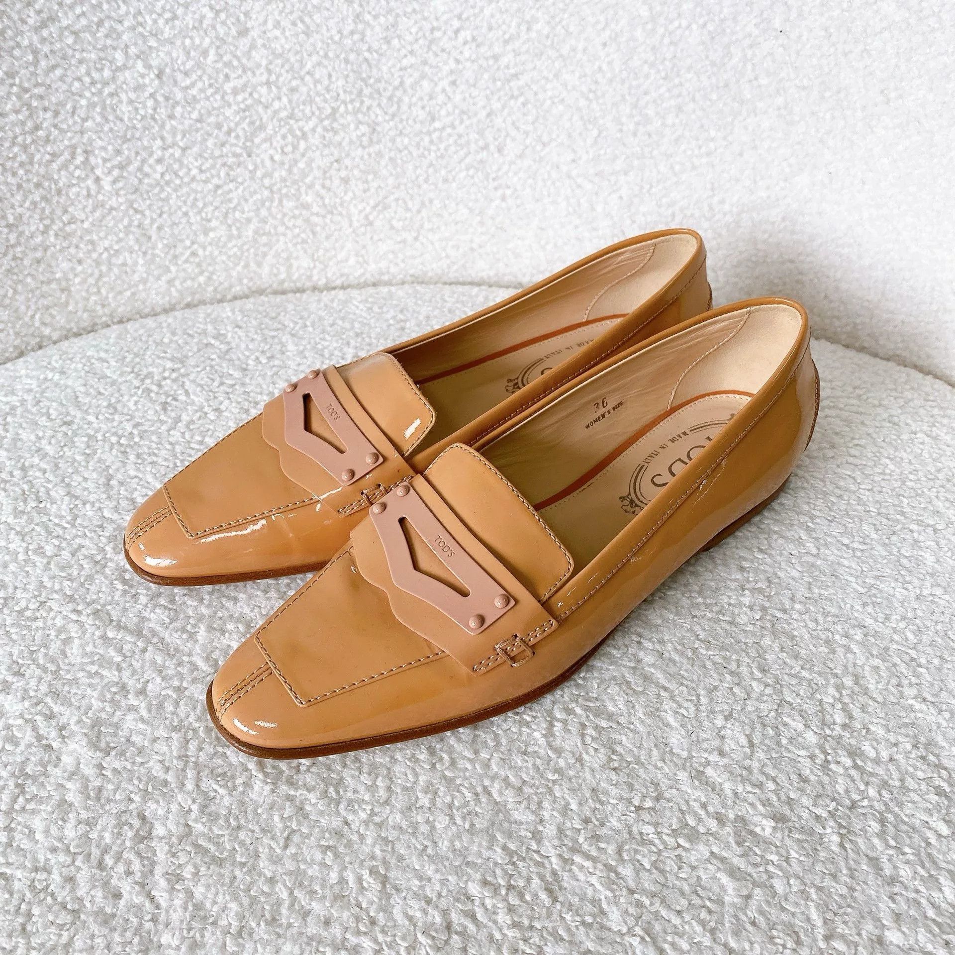 Tod's Tod's Brown Patent Leather Women's Shoes 36 Size US 5 / IT 35 - 2 Thumbnail