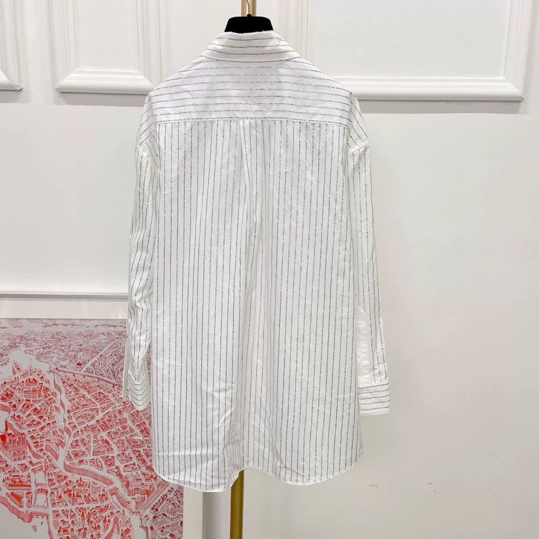 Alexander Wang Alexander Wang White Crystal Shirt Size US XXS / EU 40 - 2 Thumbnail