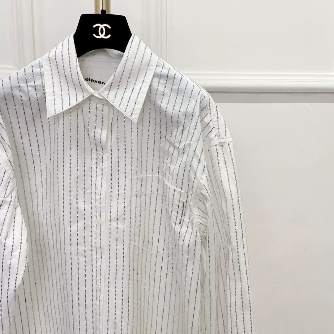 Alexander Wang Alexander Wang White Crystal Shirt Size US XXS / EU 40 - 3 Thumbnail