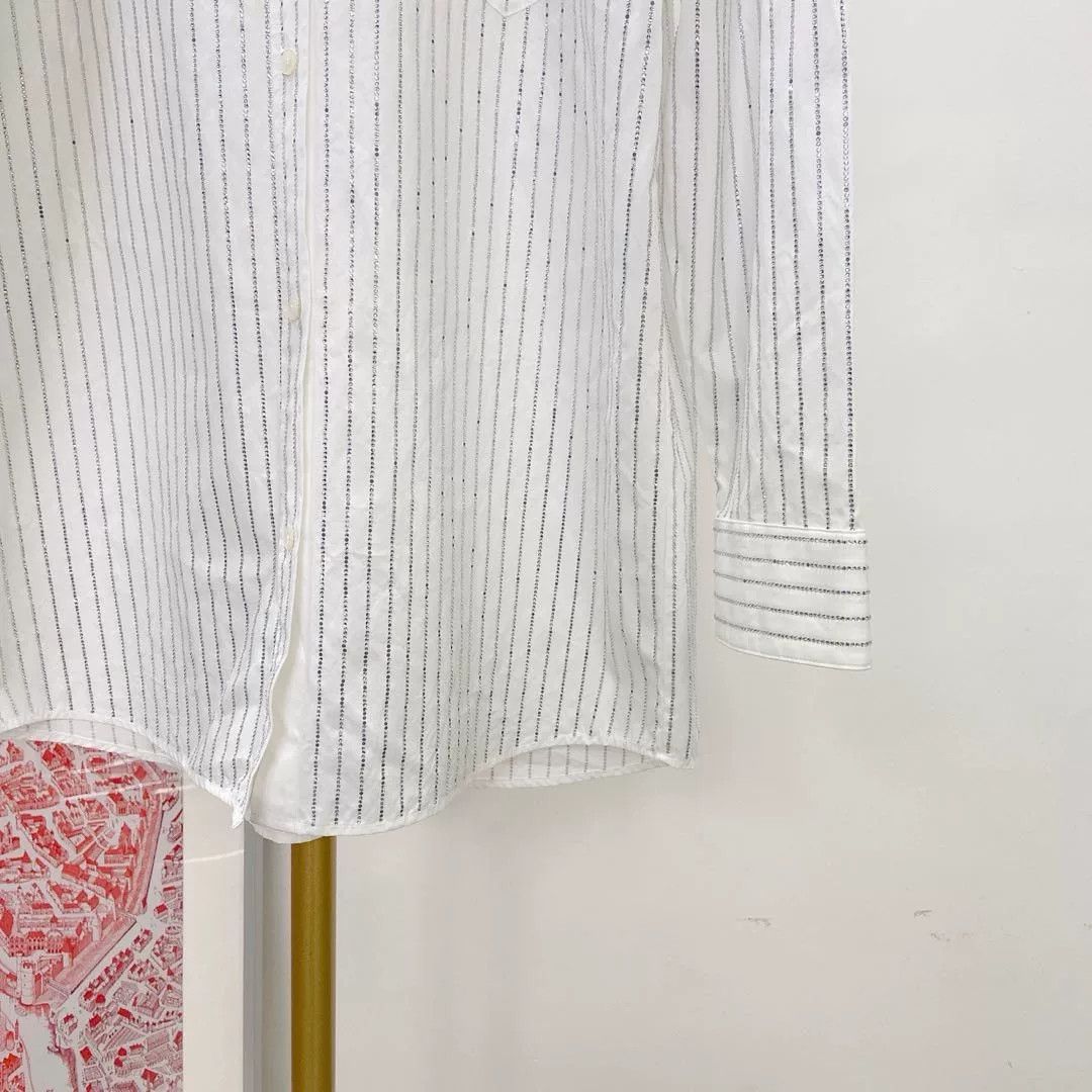 Alexander Wang Alexander Wang White Crystal Shirt Size US XXS / EU 40 - 4 Thumbnail
