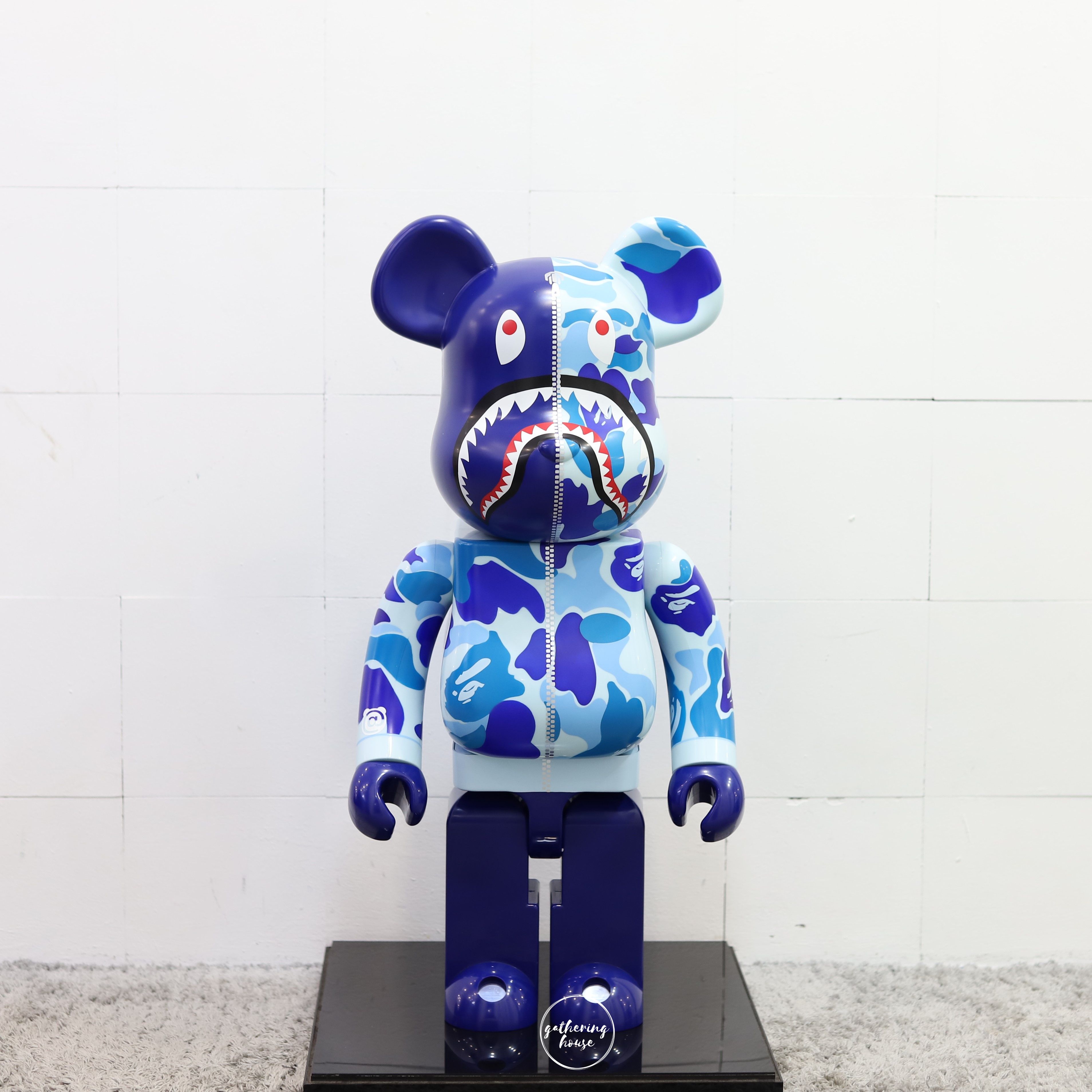 Bape × Medicom Toy Bearbrick x Bape Shark Blue 1000% | Grailed