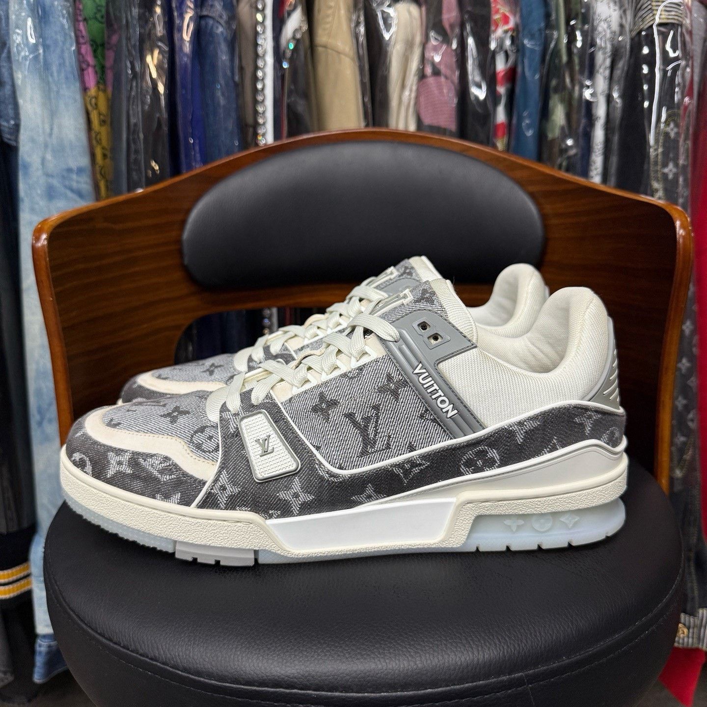 Louis Vuitton Louis Vuitton Training Denim White Lowtop Sneakers 10 Men Size US 10 / EU 43 - 6 Thumbnail