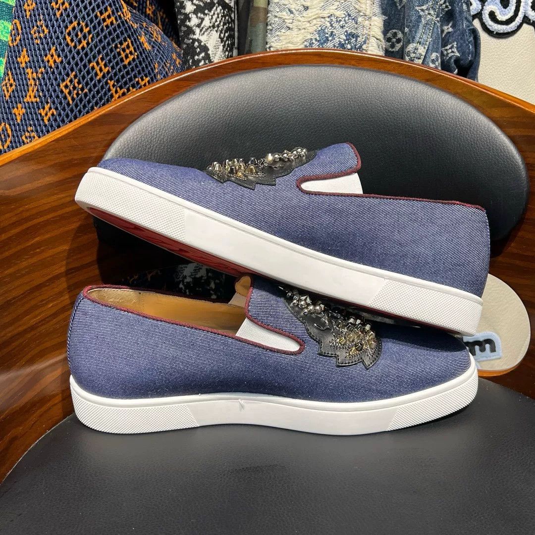 Christian Louboutin Christian Louboutin Denim Red Lowtop Sneakers 40 Men Size US 7.5 / EU 40-41 - 8 Thumbnail