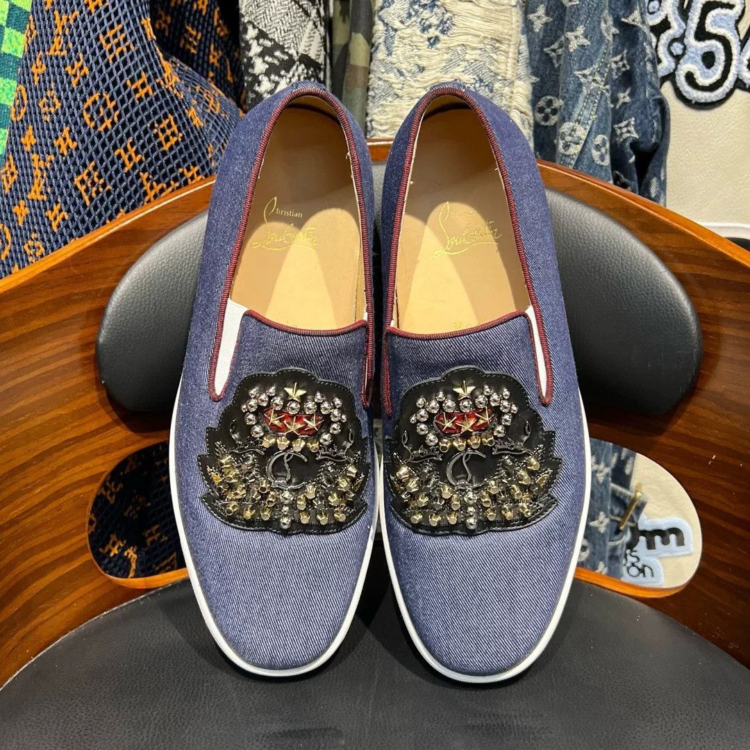 Christian Louboutin Christian Louboutin Denim Red Lowtop Sneakers 40 Men Size US 7.5 / EU 40-41 - 5 Thumbnail